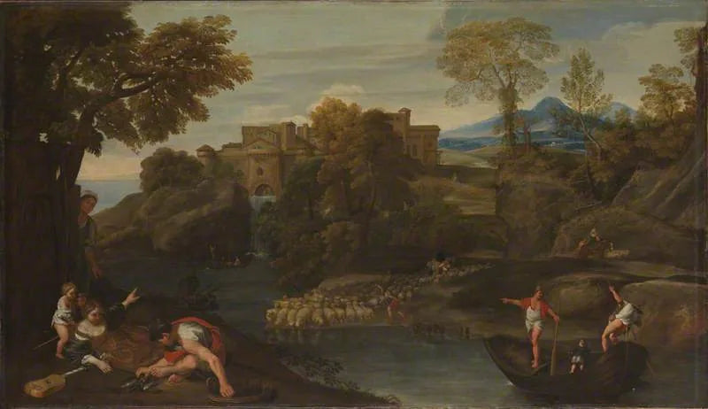Paysage avec une ville fortifiée - Domenichino