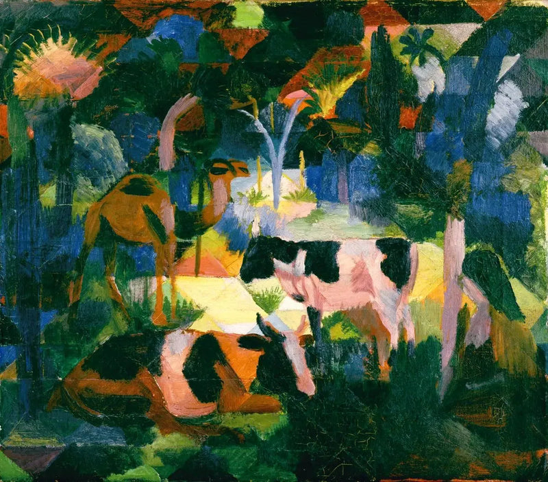 Paysage avec vaches et chameaux - August Macke