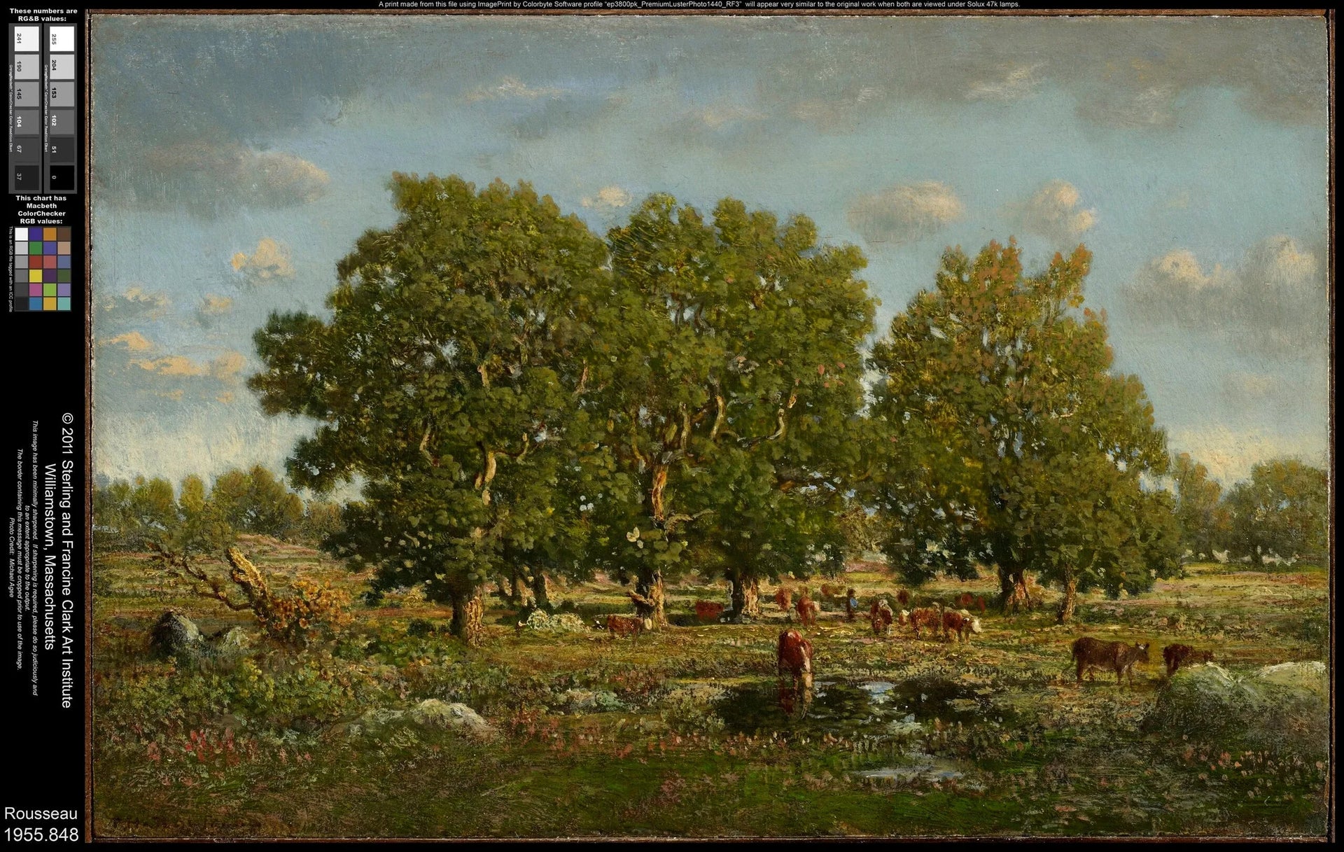 Paysage avec vaches et chênes - Théodore Rousseau image 1 reproduction réalisée par Alpha Reproduction