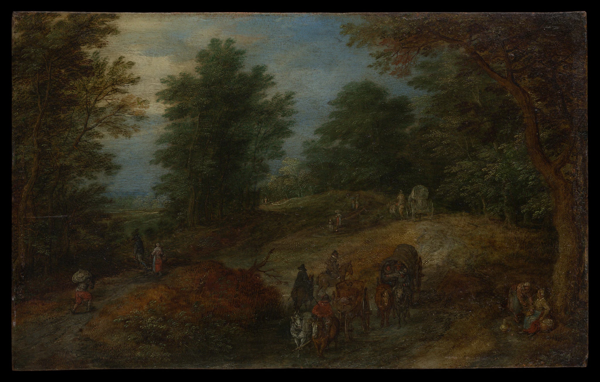 Paysage avec des voyageurs sur un chemin forestier - Jan Brueghel the Elder