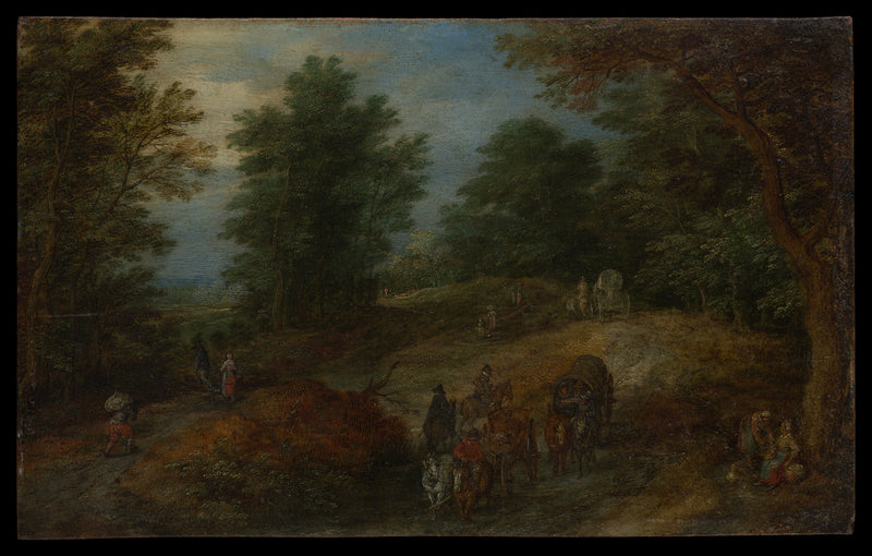 Paysage avec des voyageurs sur un chemin forestier - Jan Brueghel the Elder