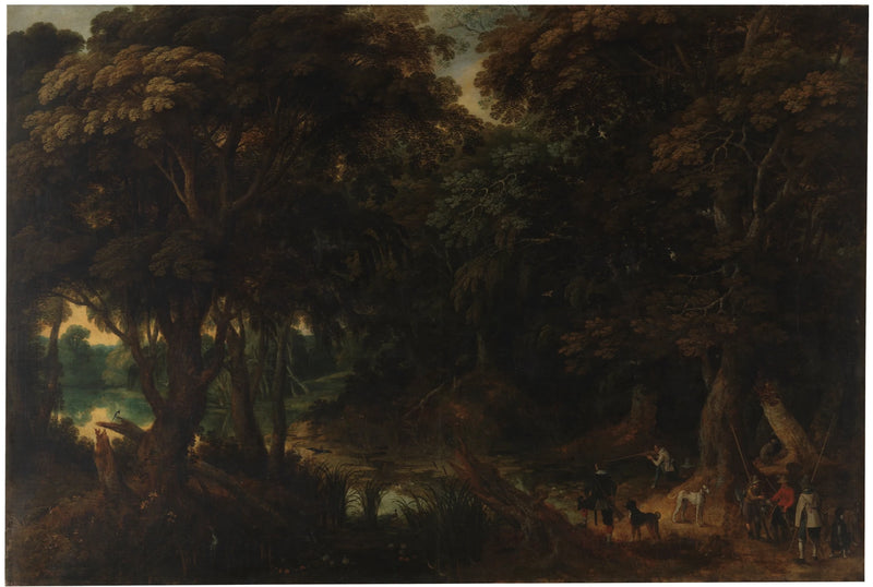 Paysage boisé avec chasseurs - Peeter Snayers