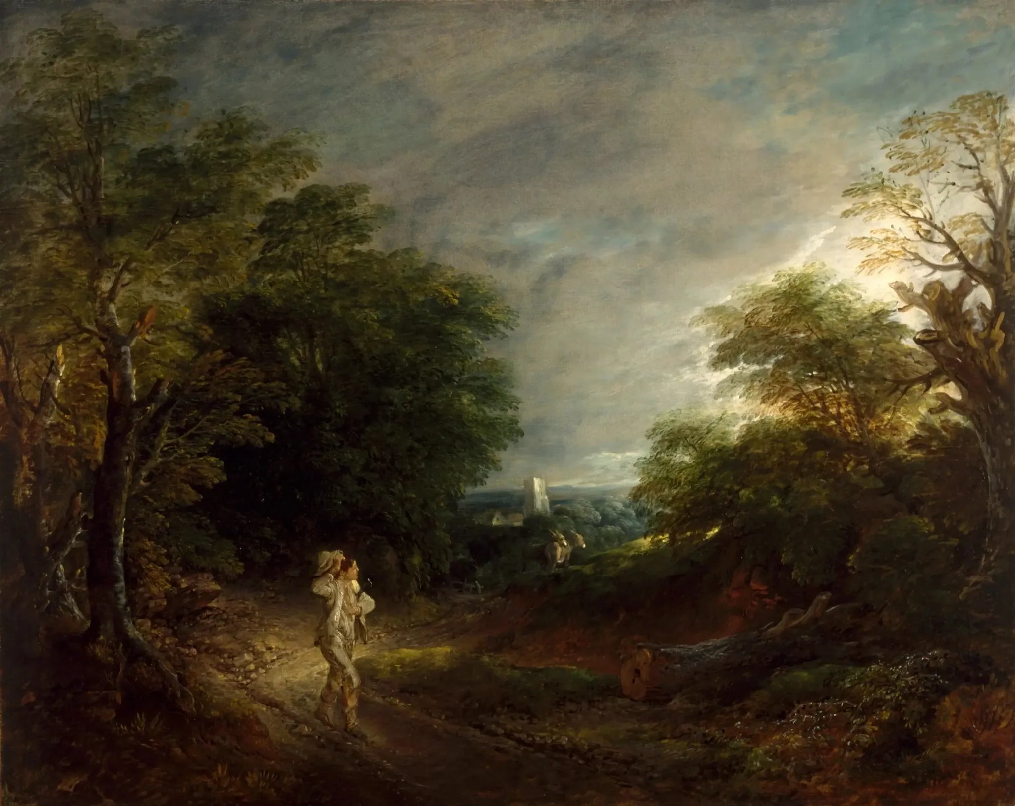 Paysage boisé avec un bûcheron - Thomas Gainsborough image 1 reproduction réalisée par Alpha Reproduction