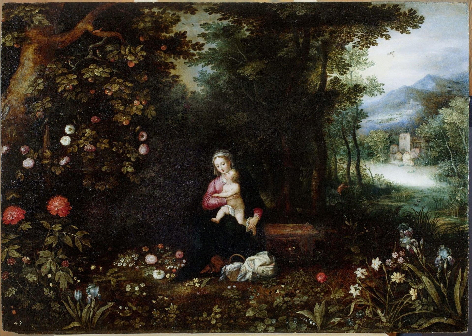 Paysage boisé avec une pause pendant le vol vers l'Égypte - Jan Brueghel l'Ancien image 1 tableau peint à l’huile sur toile