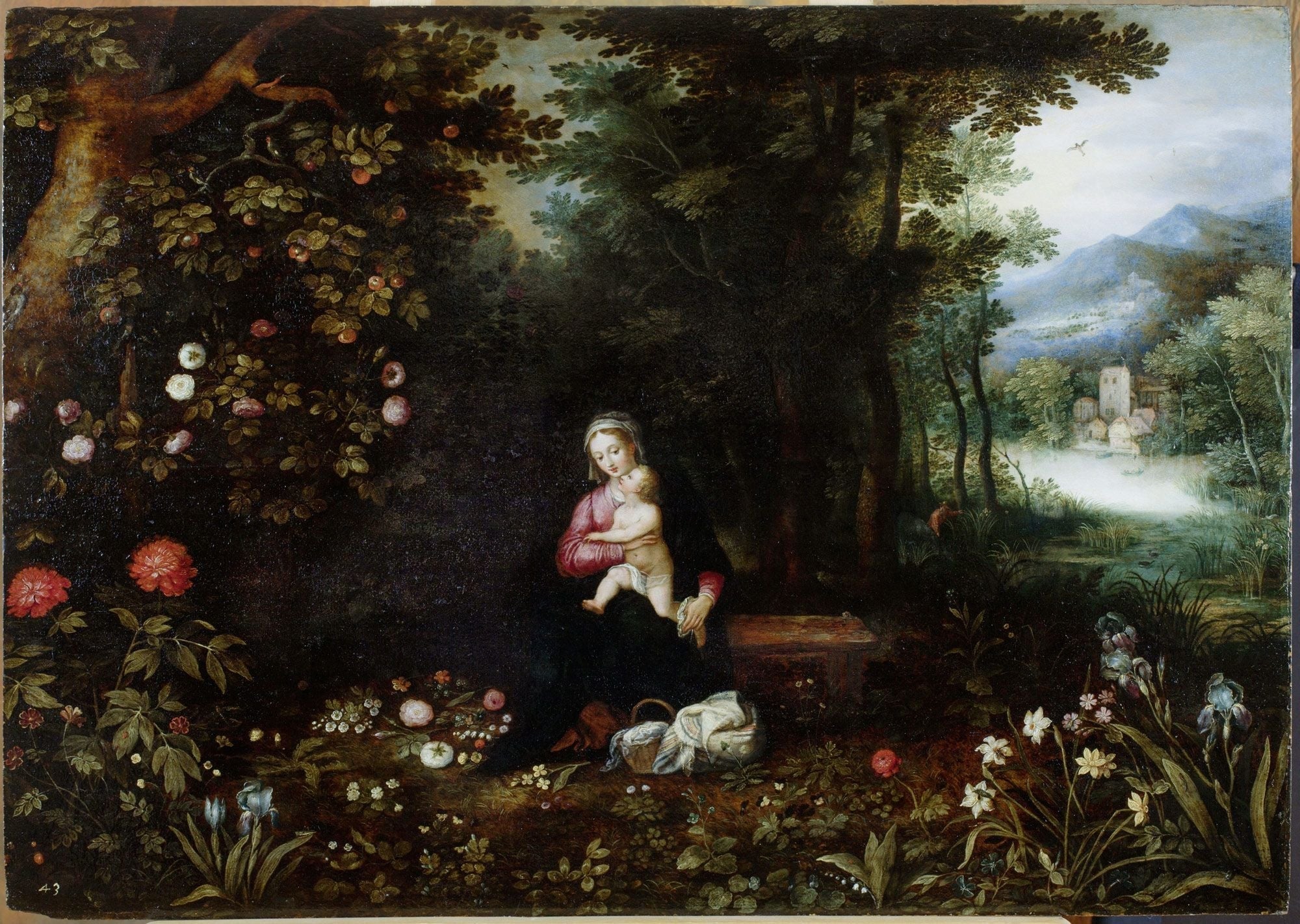 Paysage boisé avec une pause pendant le vol vers l'Égypte - Jan Brueghel l'Ancien image 1 tableau peint à l’huile sur toile