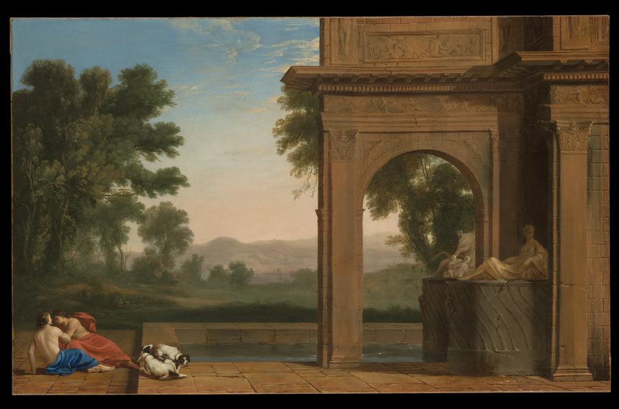 Paysage classique avec personnages - Henri Mauperché