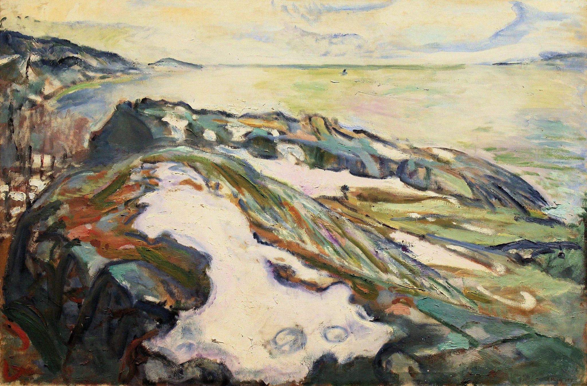 Paysage côtier de Hvitsten - Edvard Munch image 1 reproduction de peinture à l’huile
