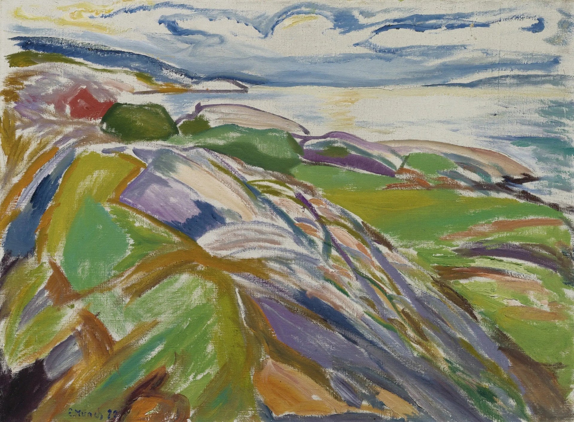Paysage côtier de Hvitsten - Edvard Munch image 1 copie peinte à la main à l’huile