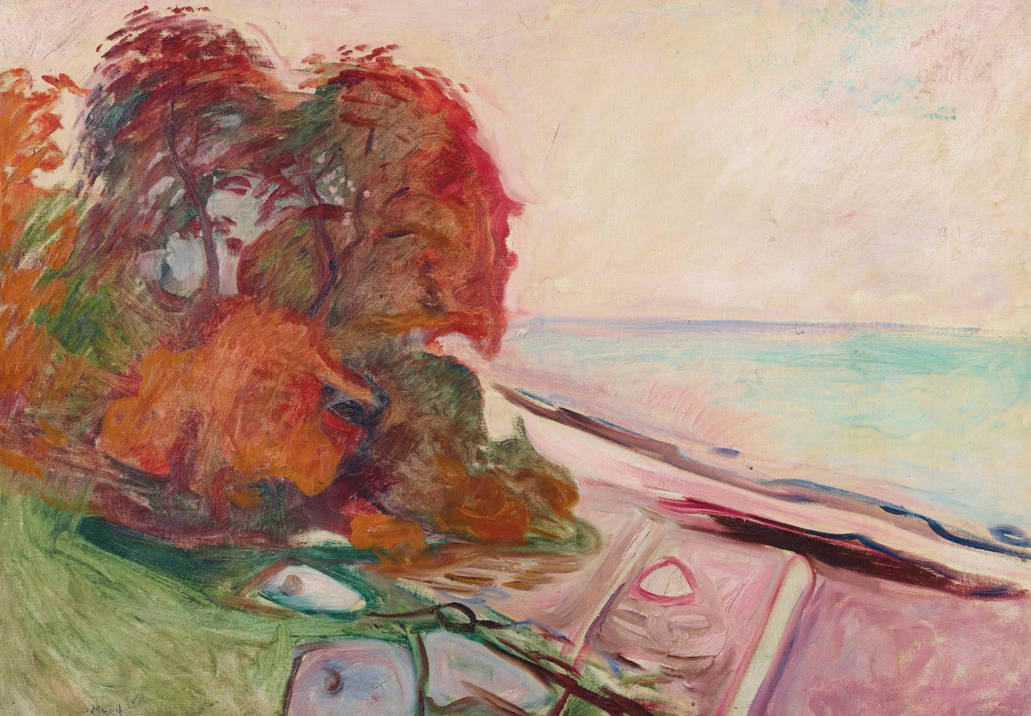 Paysage côtier - Edvard Munch image 1 copie de tableau peinte à la main