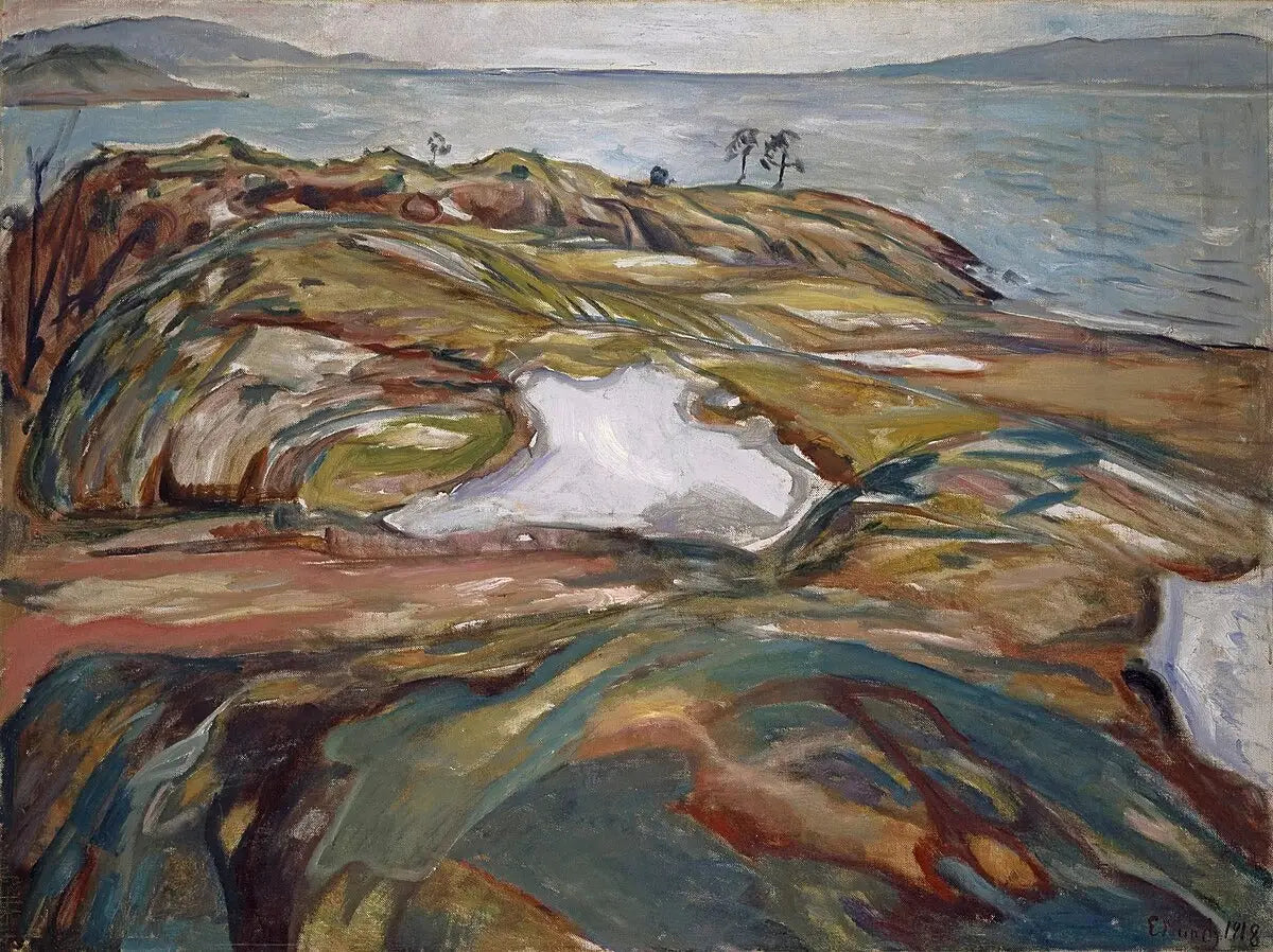 Paysage côtier - Edvard Munch image 1 reproduction d’œuvre d’art à l’huile