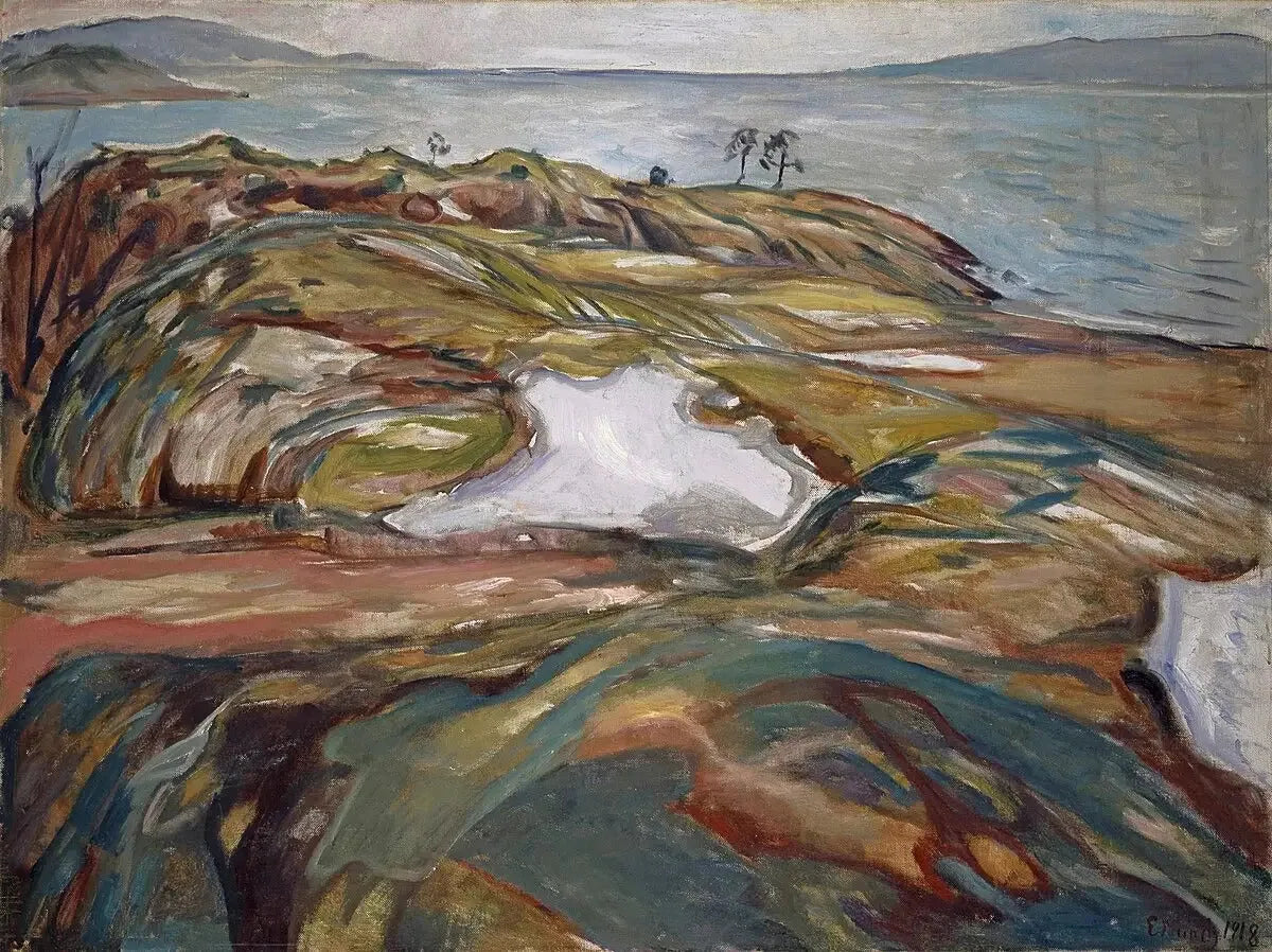 Paysage côtier - Edvard Munch image 1 reproduction d’œuvre d’art à l’huile