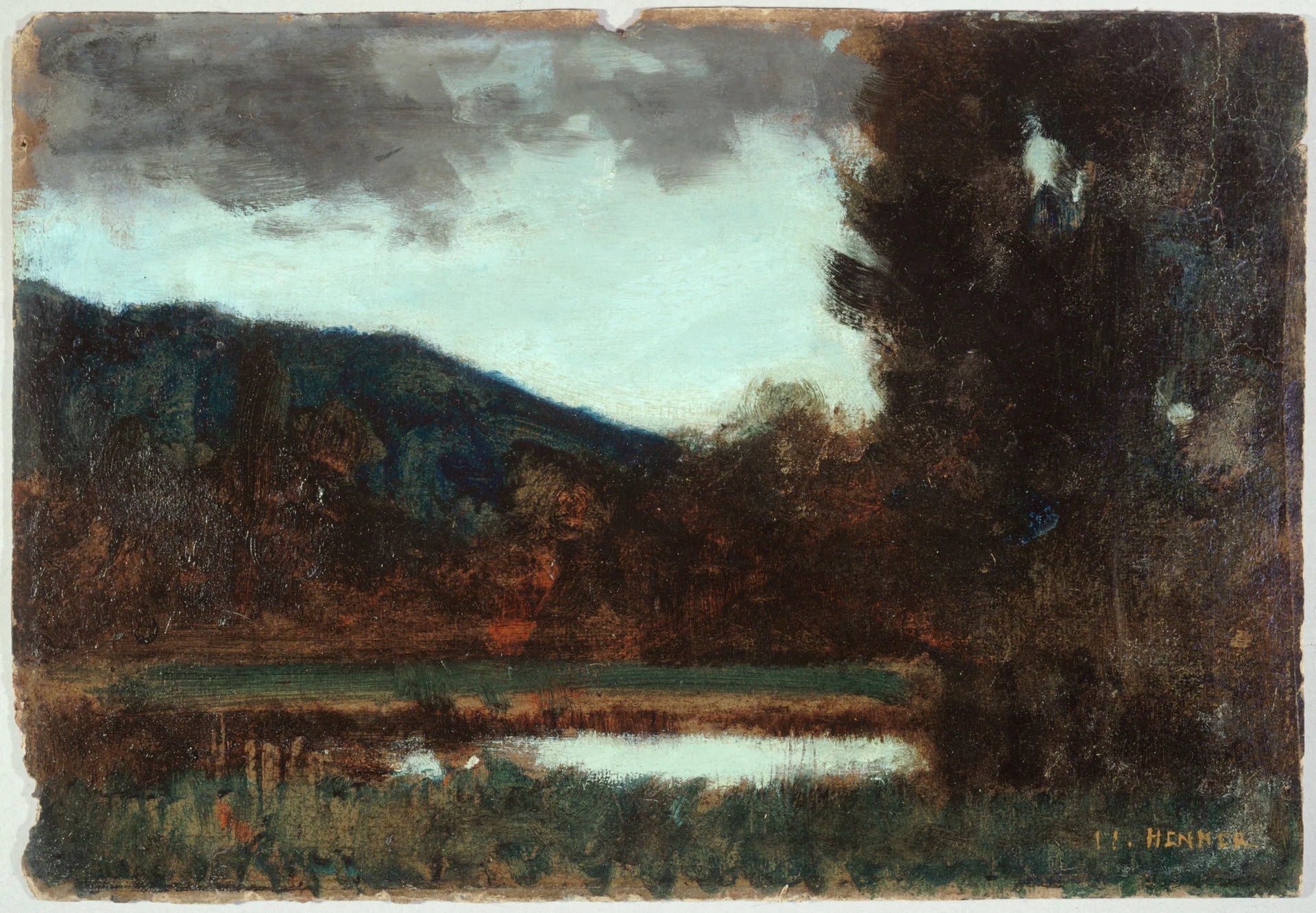 Paysage d'Alsace, crépuscule - Jean-Jacques Henner image 1 reproduction de peinture à l’huile
