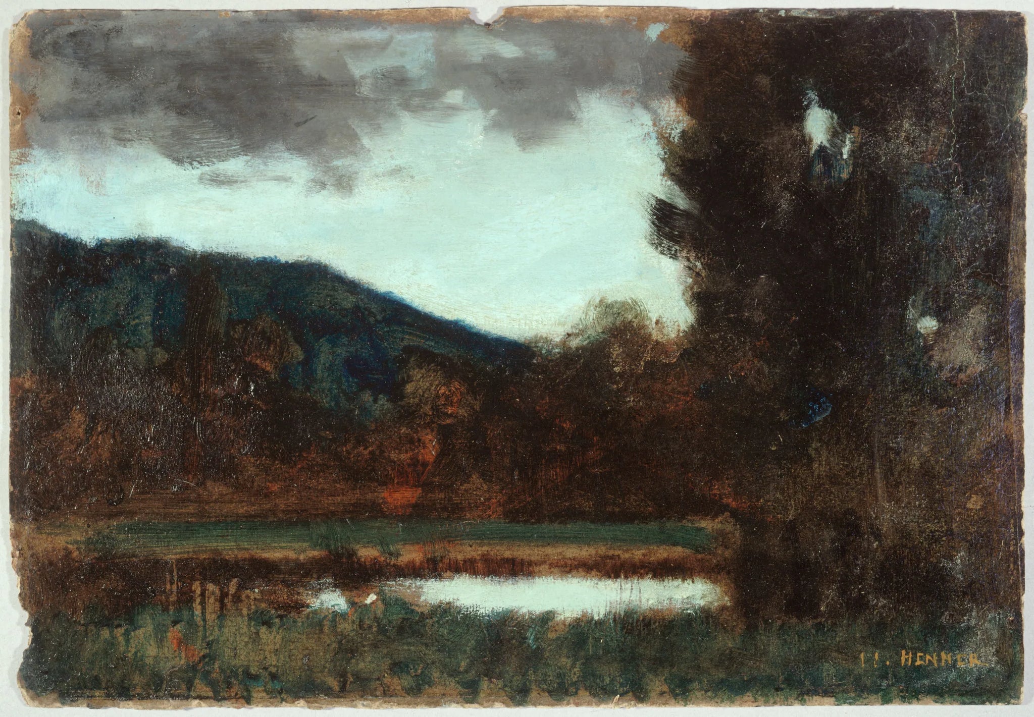 Paysage d'Alsace, crépuscule - Jean-Jacques Henner image 1 reproduction de peinture à l’huile