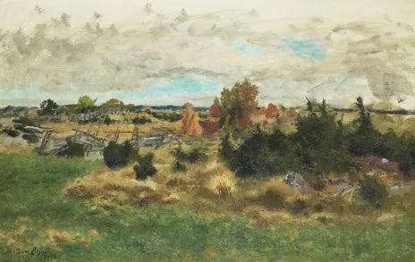 Paysage d'automne avec une clôture ronde - Bruno Liljefors image 1 reproduction artisanale de tableau