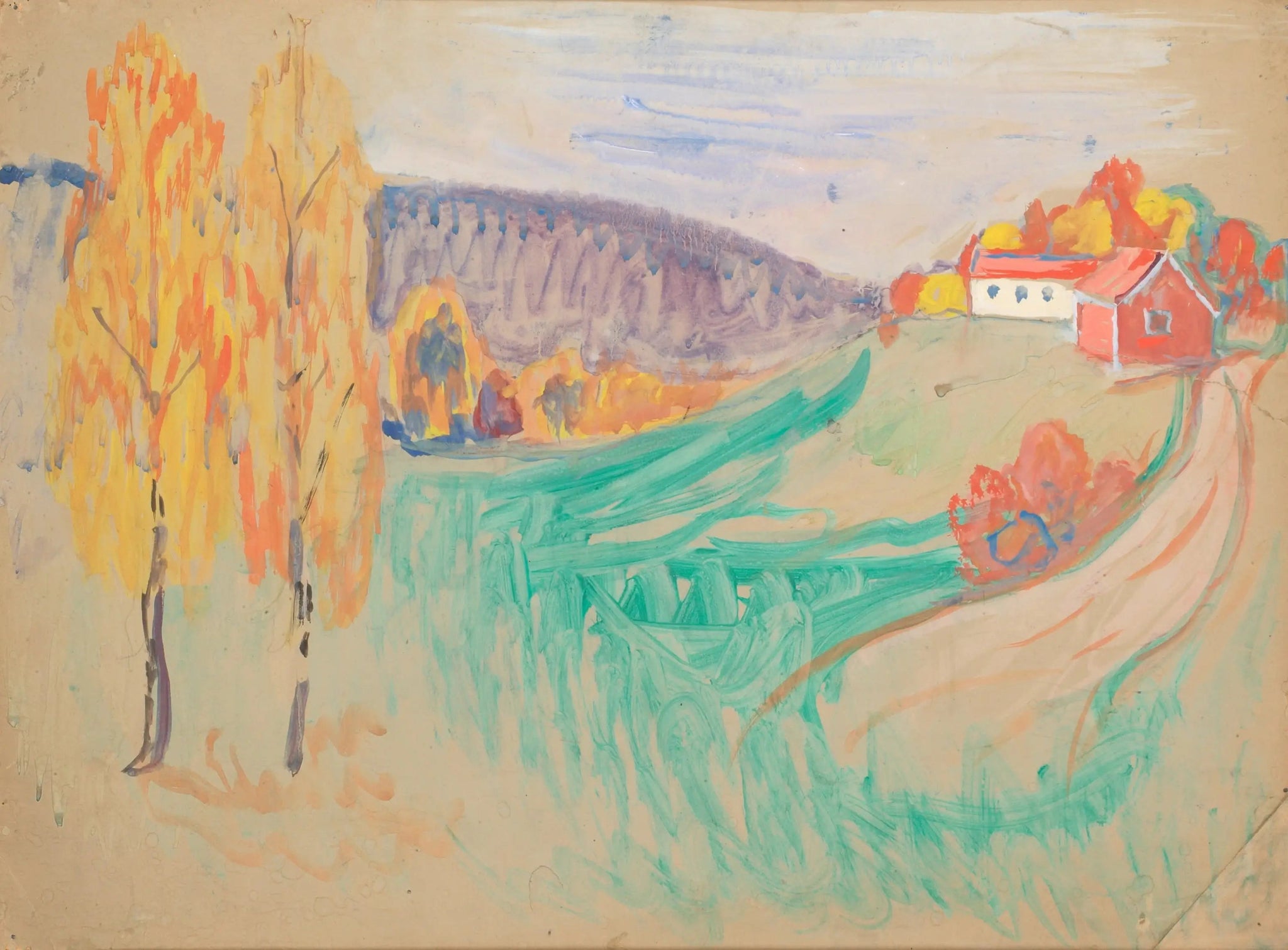 Paysage d'automne - Edvard Munch image 1 copie de tableau peinte à la main