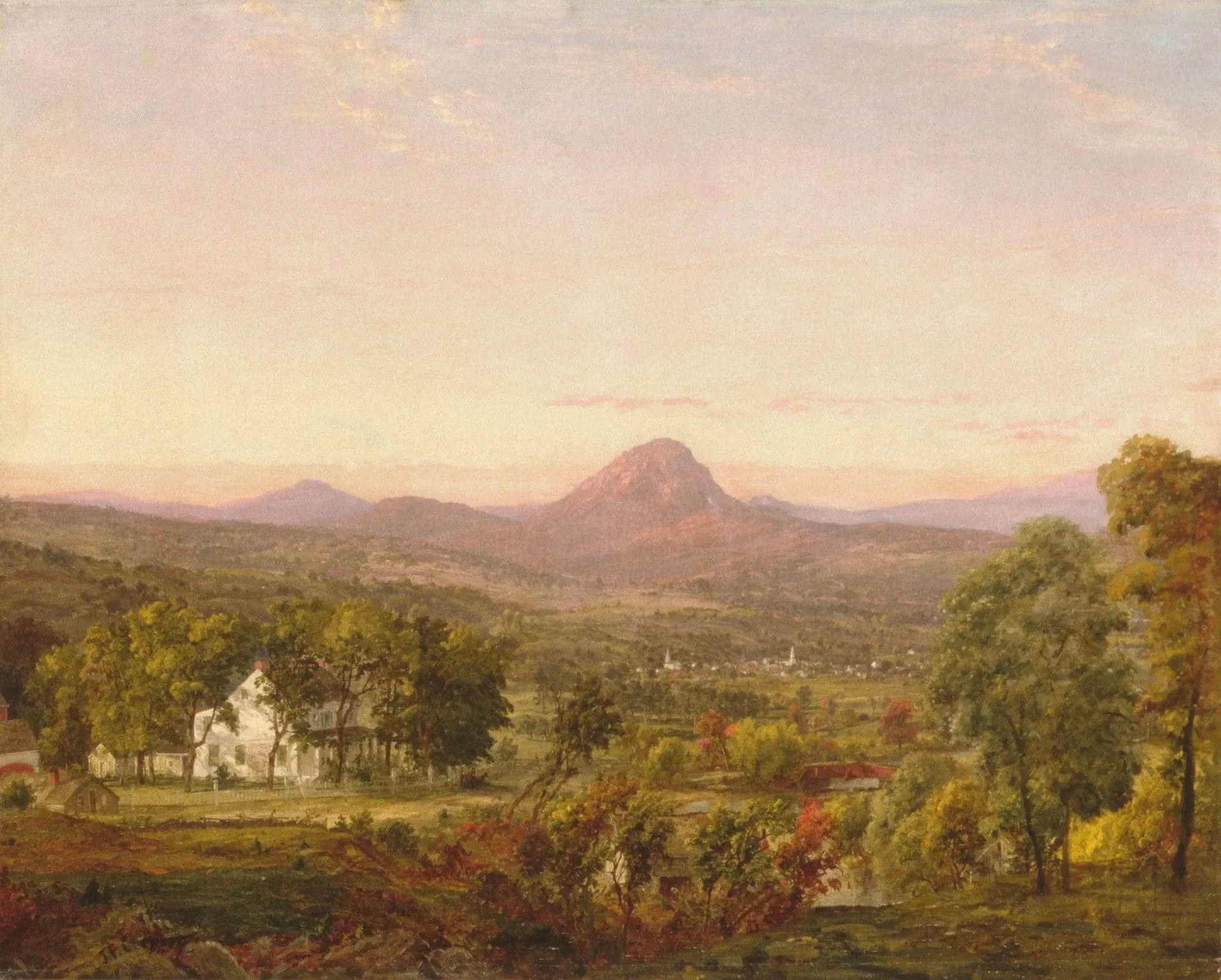 Paysage d'automne, Sugar Loaf Mountain, comté d'Orange, New York - Jasper Francis Cropsey image 1 copie peinte à la main à l’huile