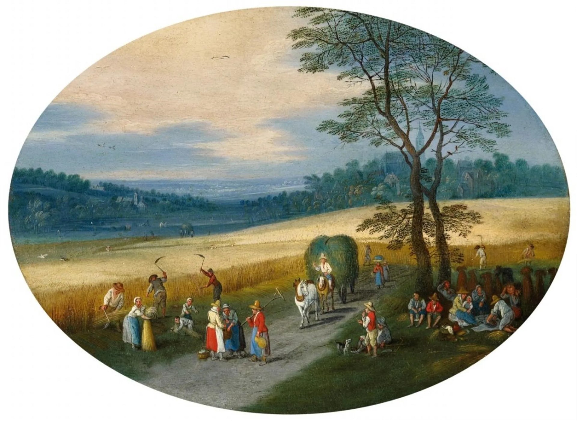 Paysage d'été avec la récolte des céréales - Jan Brueghel le Jeune image 1 copie de tableau peinte à la main