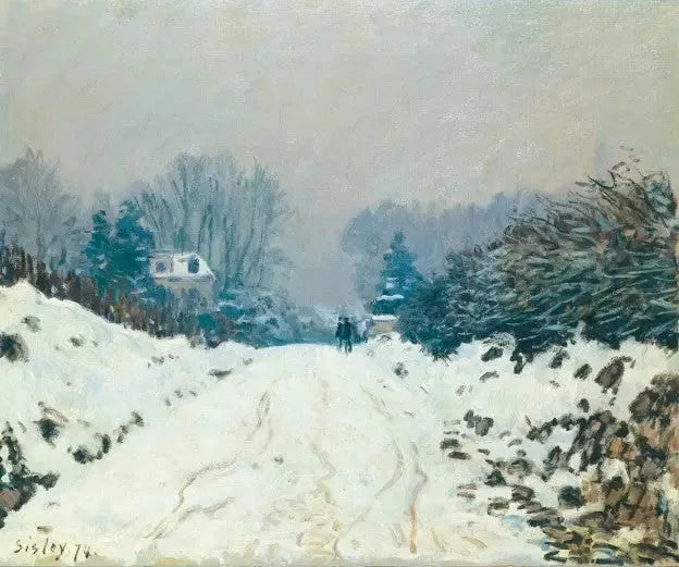 Paysage d'hiver à Louveciennes - Alfred Sisley image 1 reproduction d’œuvre d’art à l’huile