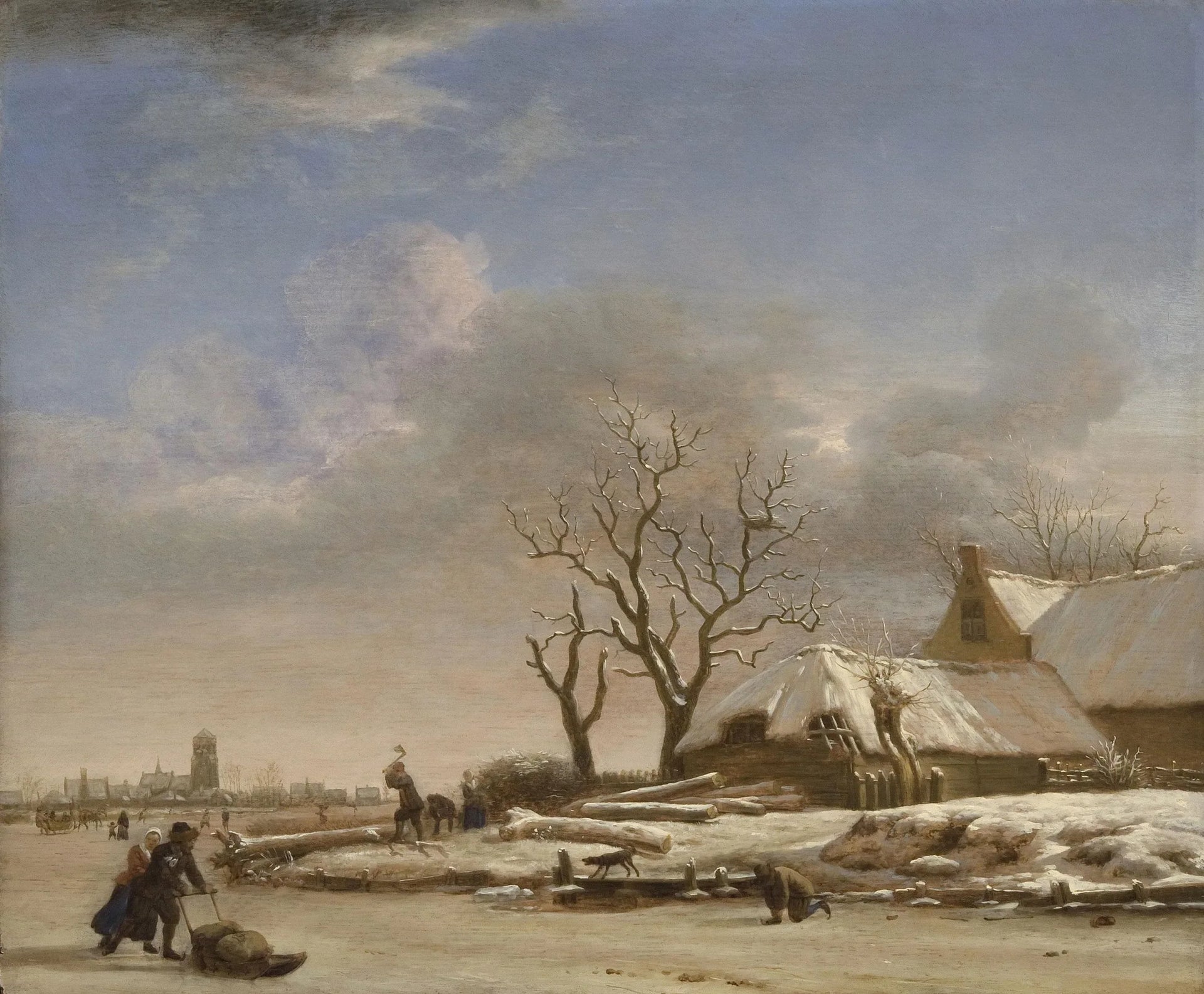 Paysage d'hiver - Adriaen van de Velde image 1 reproduction d’œuvre d’art à l’huile