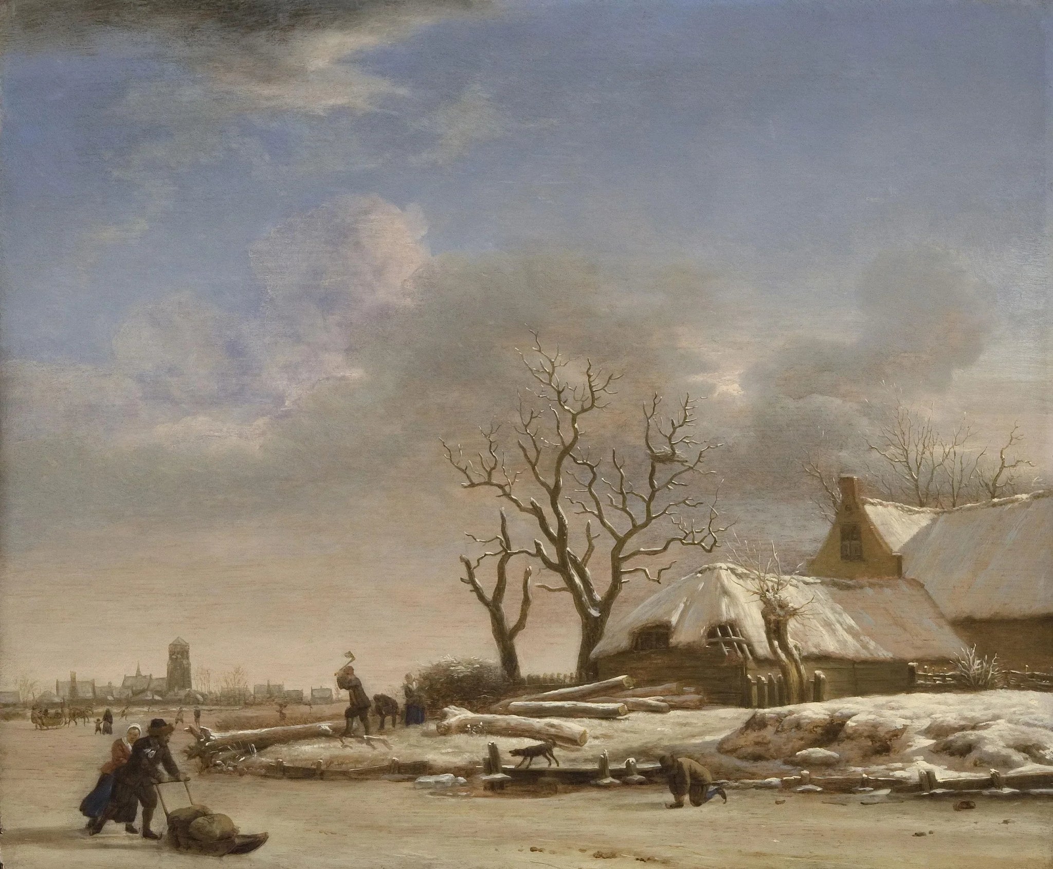 Paysage d'hiver - Adriaen van de Velde image 1 reproduction d’œuvre d’art à l’huile