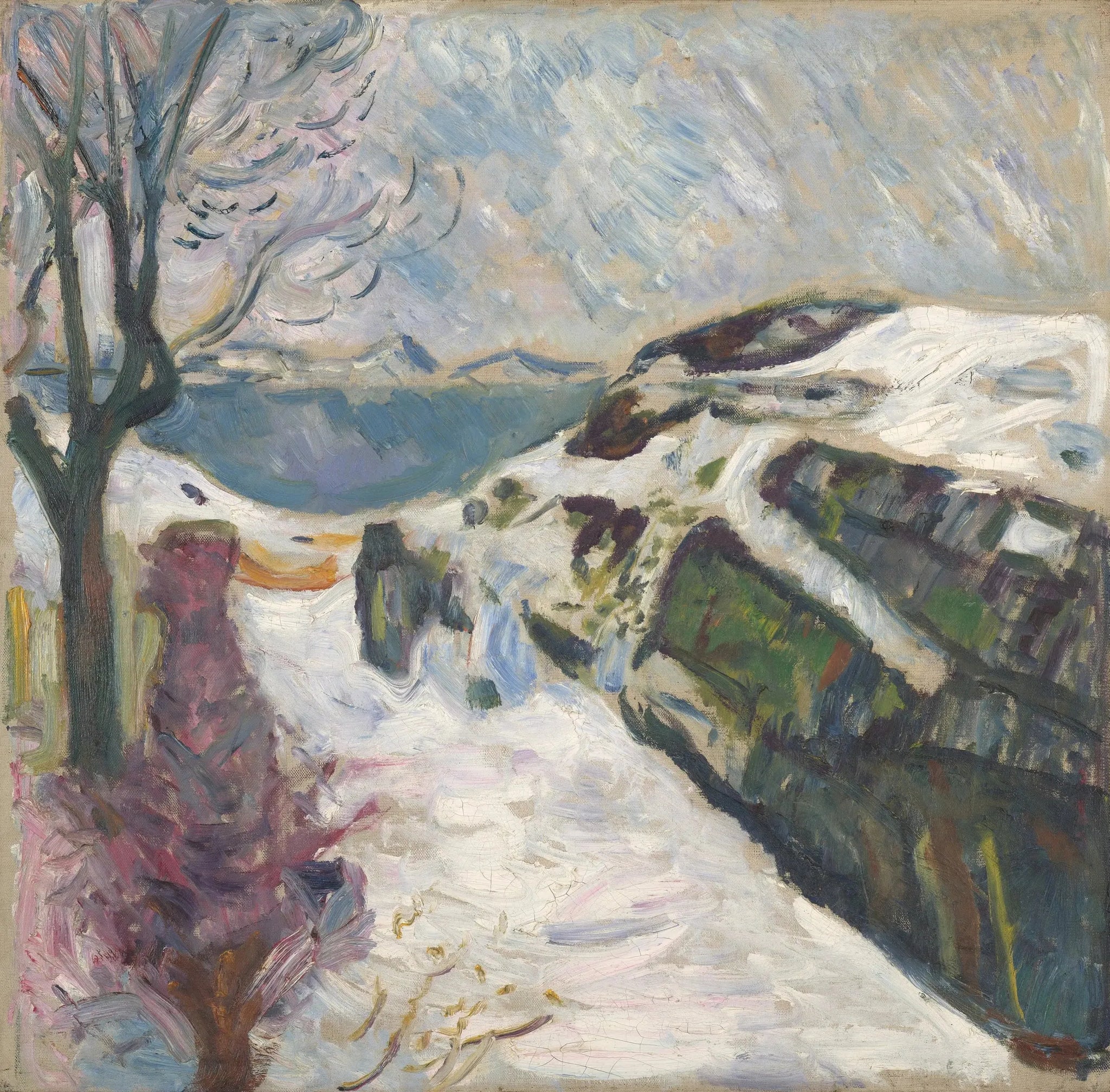 Paysage d'hiver depuis Kragerø - Edvard Munch image 1 tableau peint à l’huile sur toile