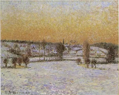 Paysage d'hiver, Éragny, Soir - Camille Pissarro image 1 reproduction de peinture à l’huile
