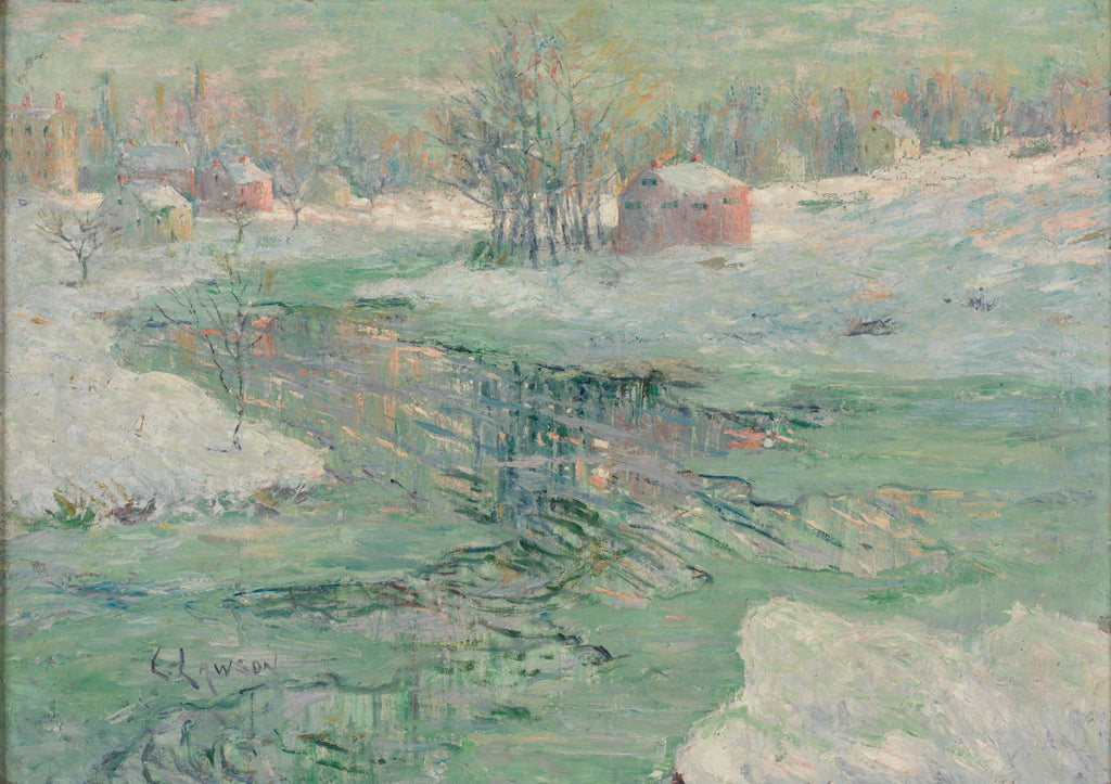 Paysage d'hiver - Ernest Lawson image 1 copie peinte à la main à l’huile