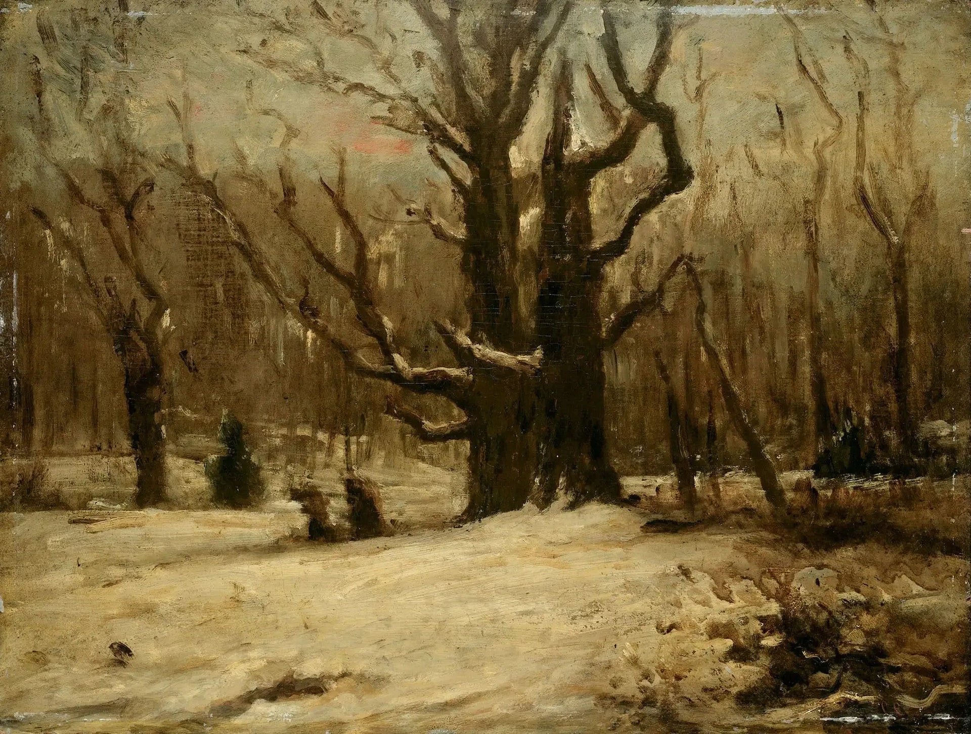 Paysage d'hiver - Gustave Courbet image 1 copie de tableau peinte à la main