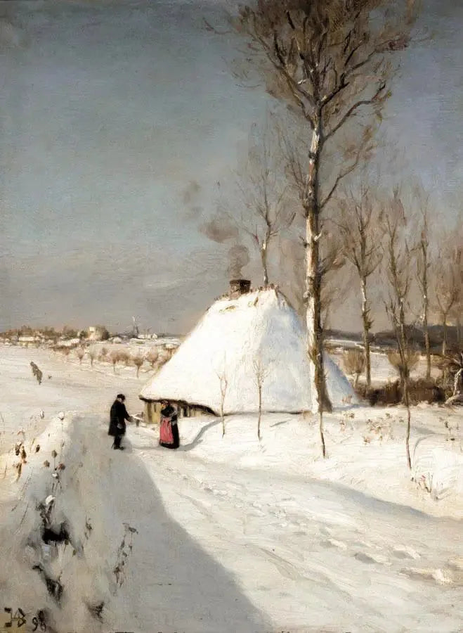 Paysage d'hiver. - H. A. Brendekilde image 1 reproduction de peinture à l’huile