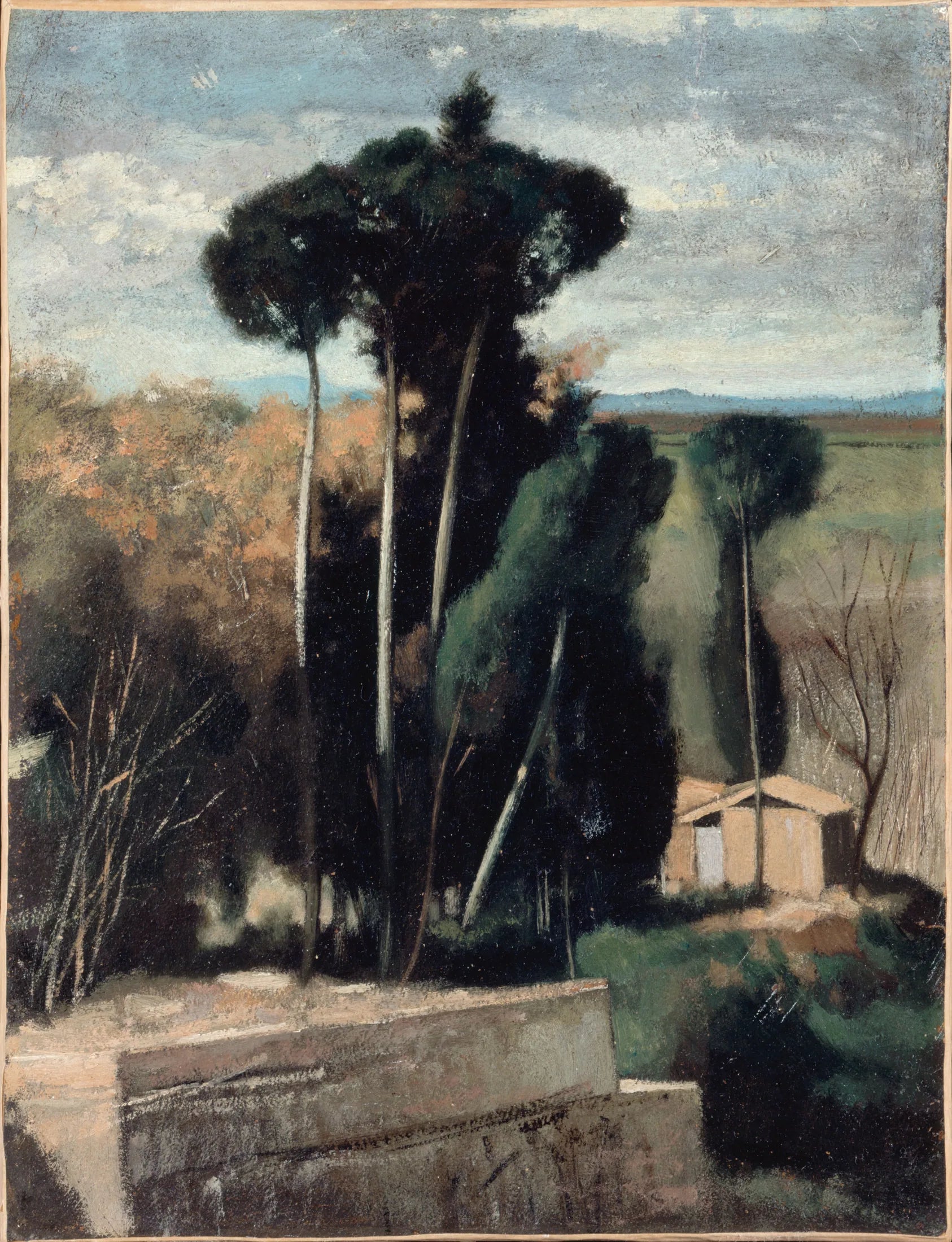 Paysage d'Italie. Epingles parasols - Jean-Jacques Henner image 1 reproduction réalisée par Alpha Reproduction