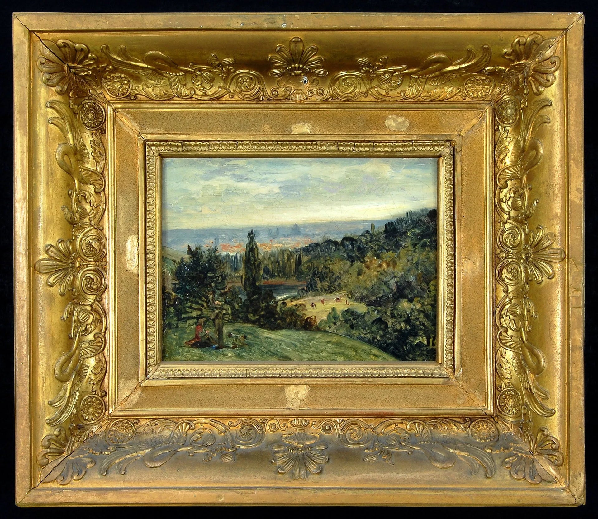 Paysage dans les environs de Paris - Ary Scheffer image 1 copie peinte à la main à l’huile