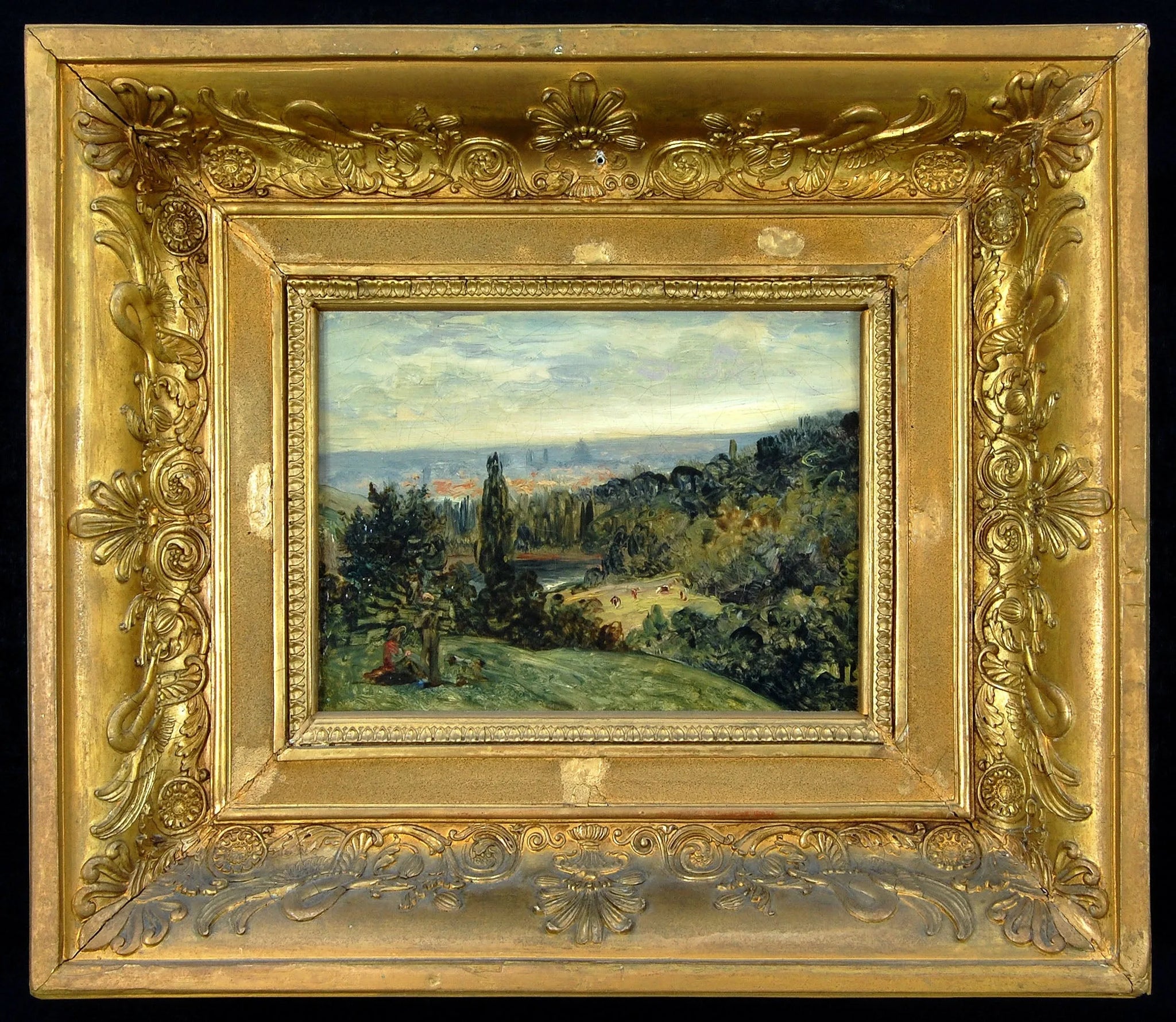 Paysage dans les environs de Paris - Ary Scheffer image 1 copie peinte à la main à l’huile