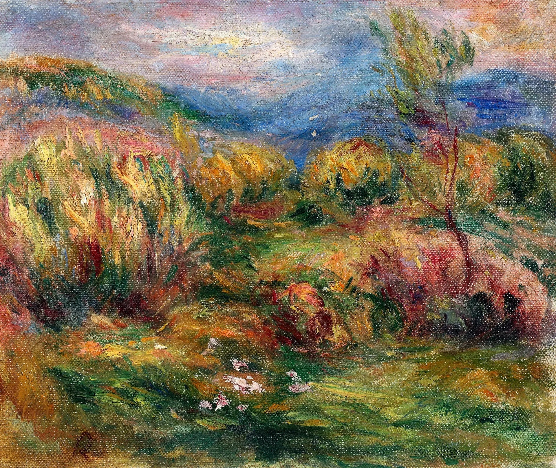 Paysage de Cagnes-sur-Mer - Pierre-Auguste Renoir image 1 reproduction de peinture à l’huile