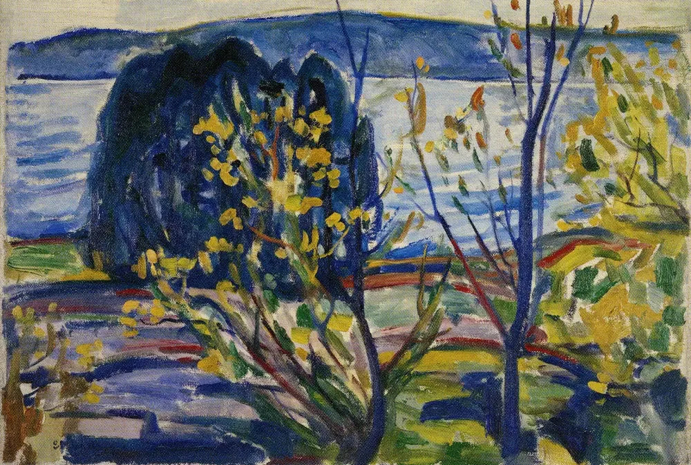 Paysage de fjord - Edvard Munch image 1 reproduction de peinture à l’huile