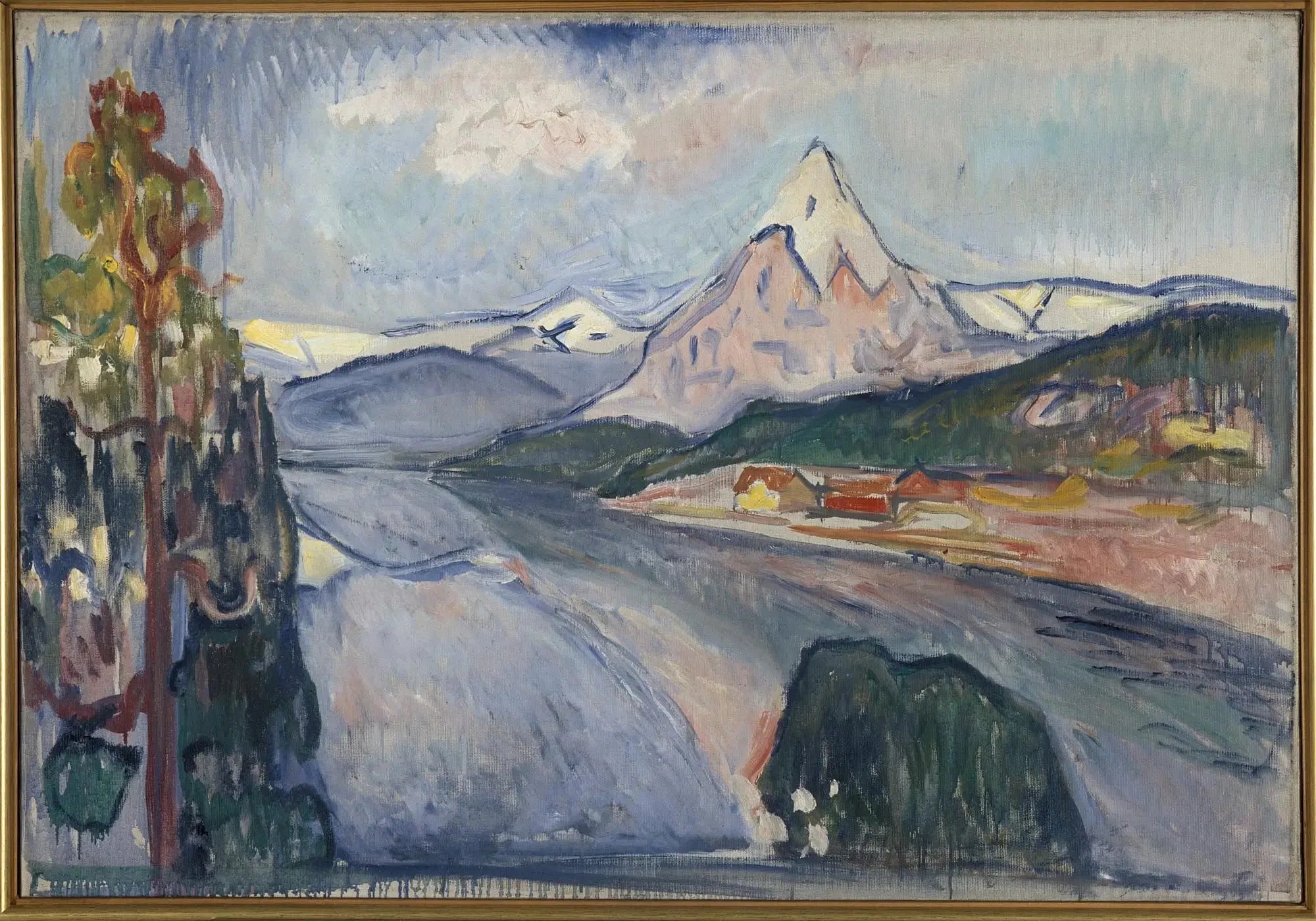 Paysage de fjord. Esquisse pour « Les Revenants » d'Henrik Ibsen - Edvard Munch image 1 copie peinte à la main à l’huile