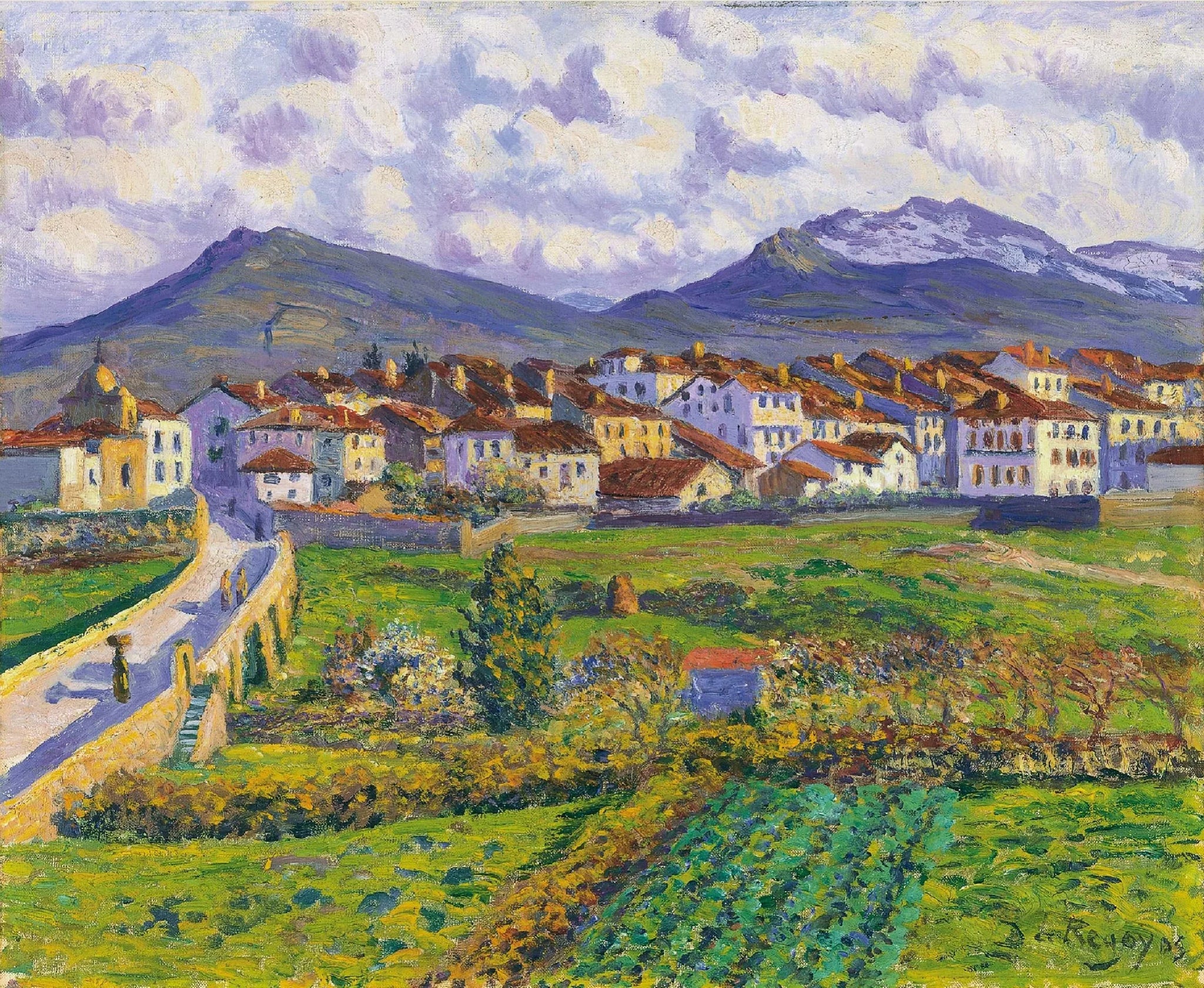 Paysage de Hernani - Darío de Regoyos image 1 reproduction artisanale de tableau