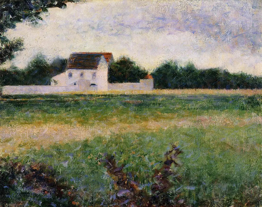 Paysage de l'Île-de-France - Georges Seurat image 1 copie peinte à la main à l’huile