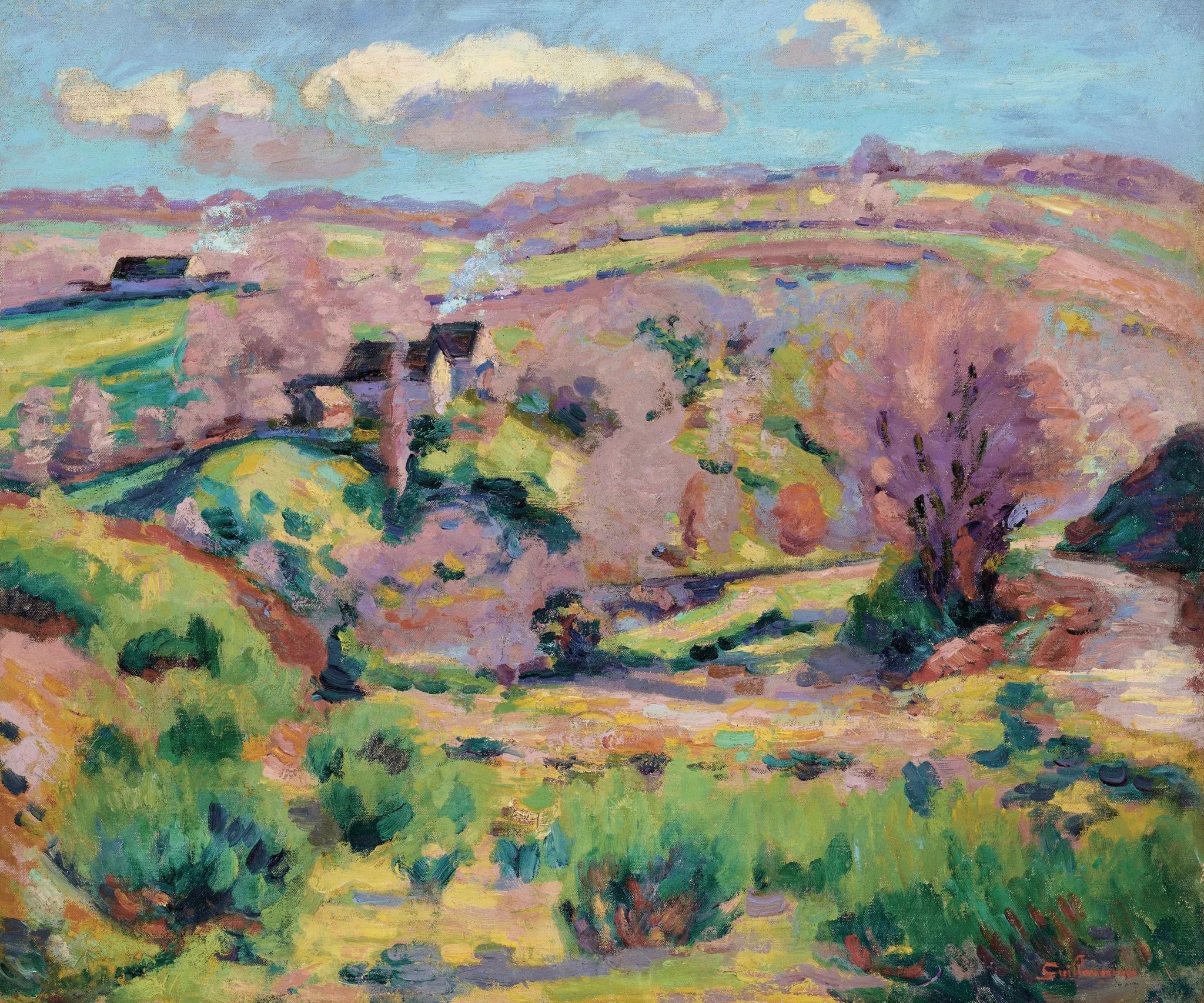 Paysage de la Creuse, au printemps - Armand Guillaumin image 1 reproduction artisanale de tableau