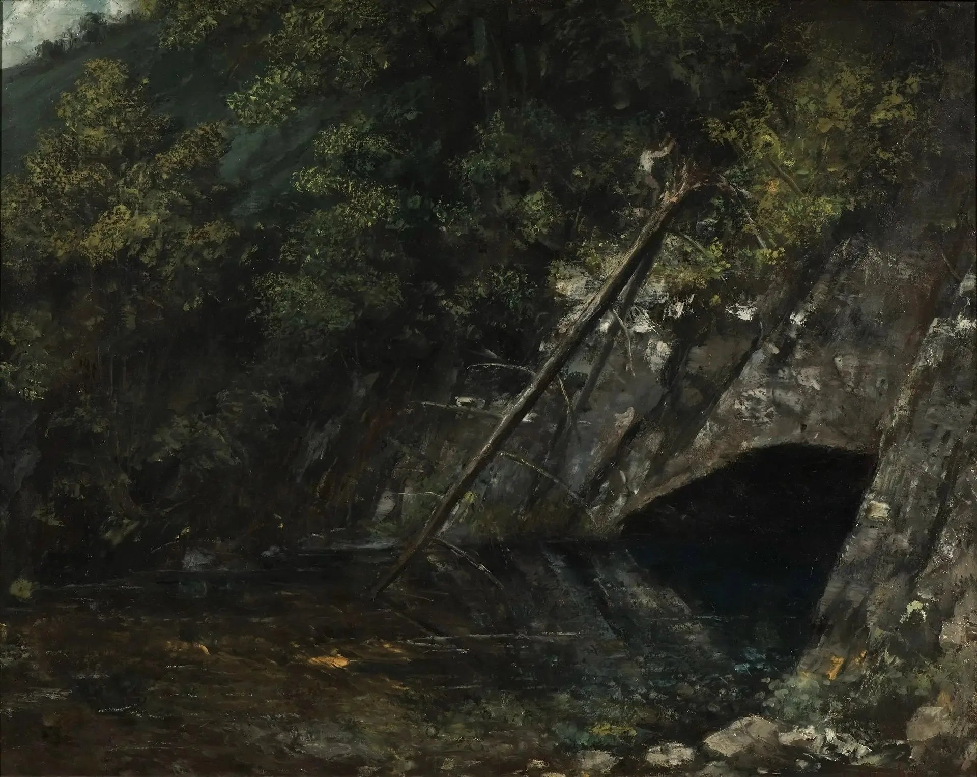 Paysage de La Source Bleue - Gustave Courbet image 1 reproduction artisanale de tableau