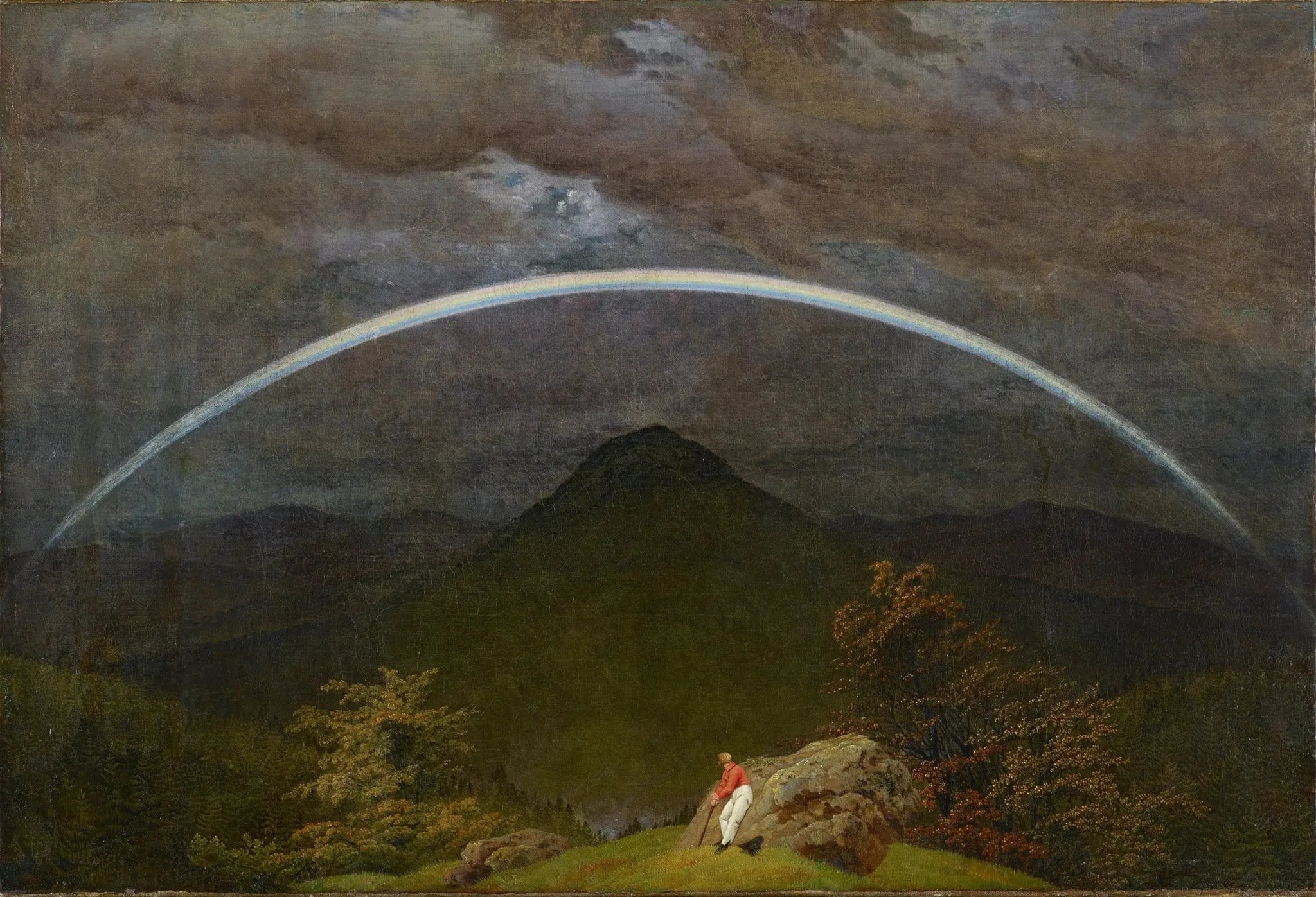 Paysage de montagne avec arc-en-ciel - Caspar David Friedrich image 1 reproduction artisanale de tableau