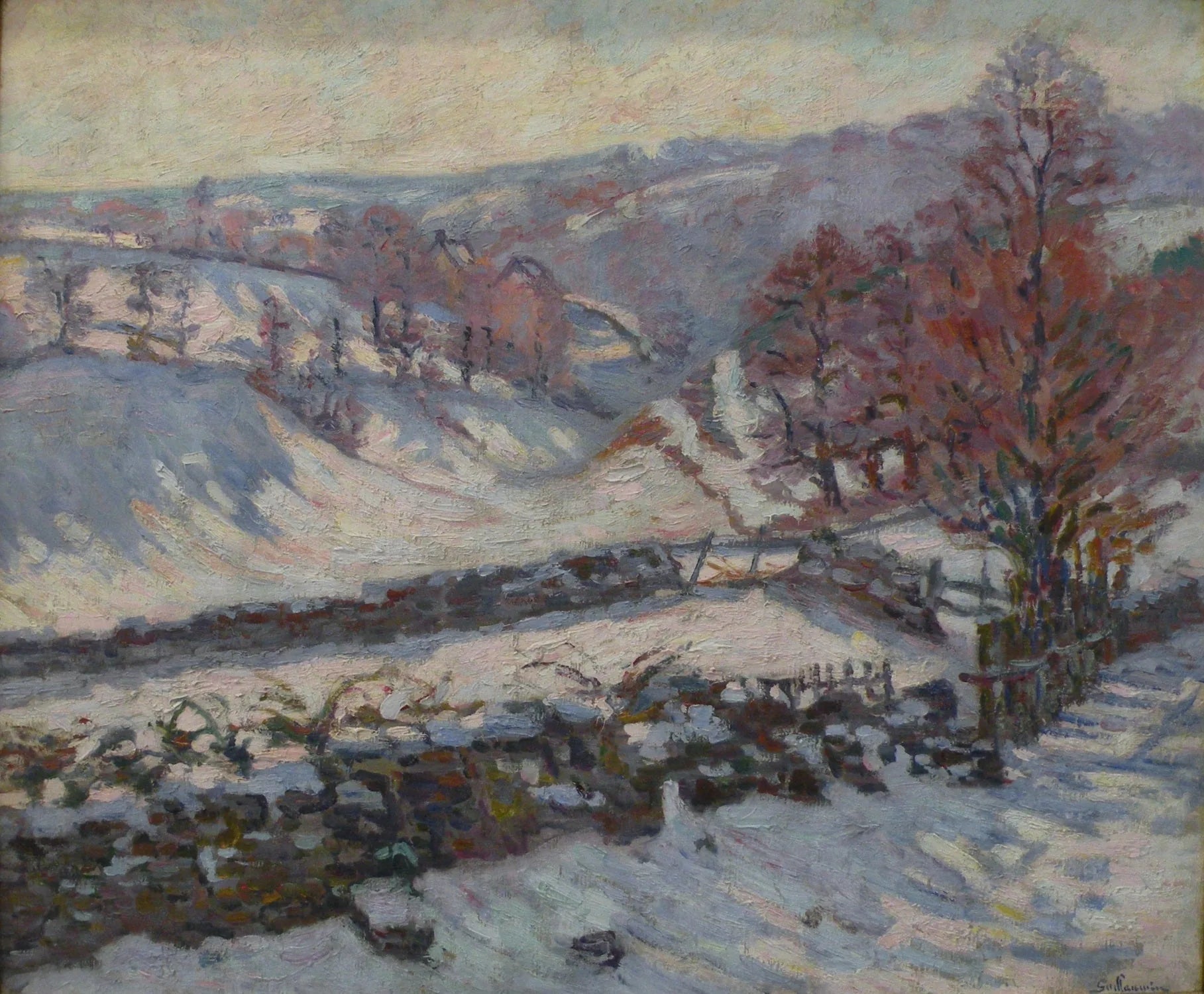 Paysage de neige à Crozant - Armand Guillaumin image 1 reproduction artisanale de tableau