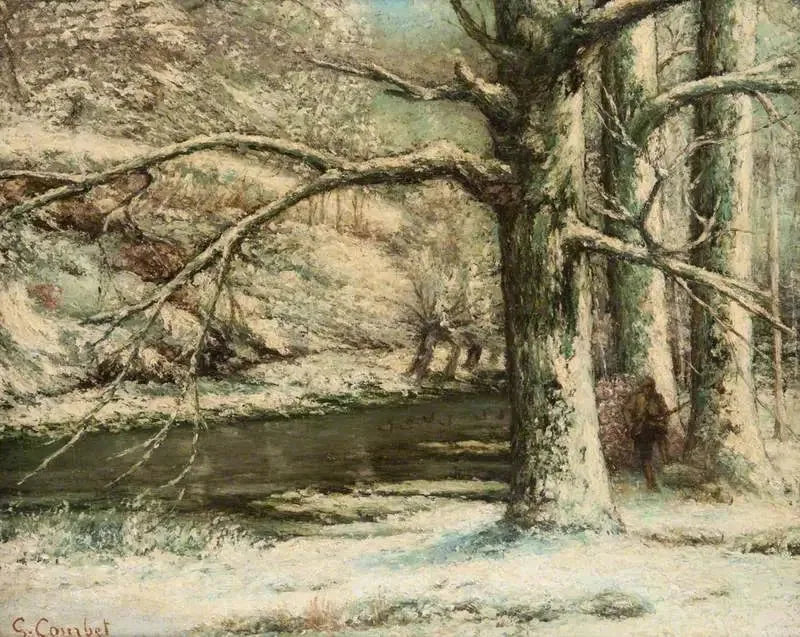 Paysage de neige - Gustave Courbet image 1 reproduction artisanale de tableau