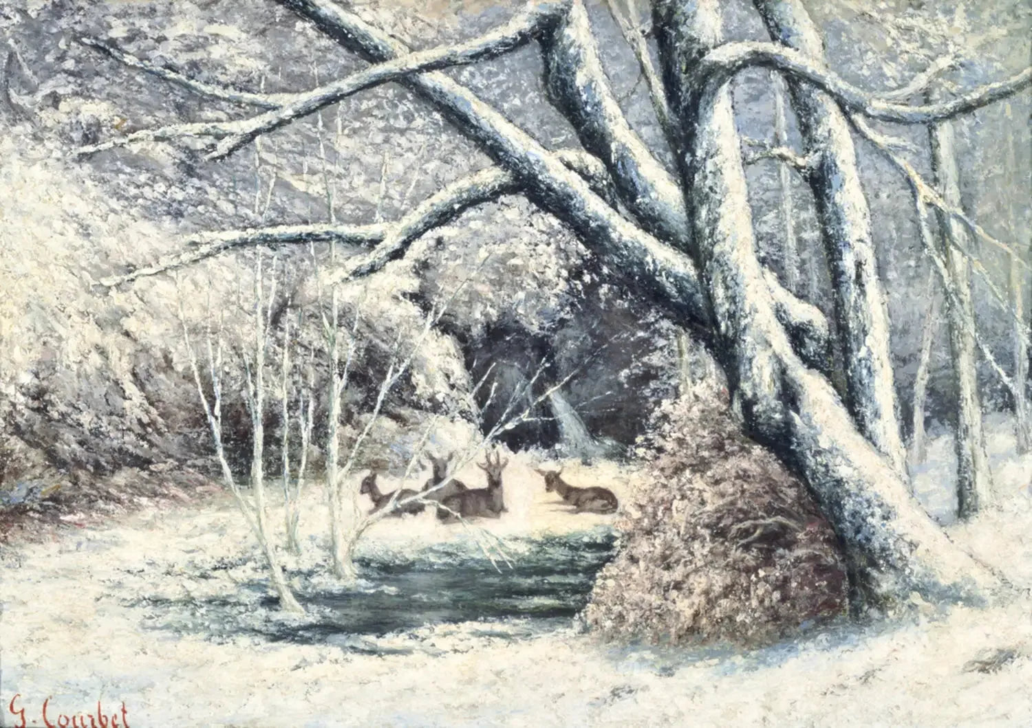 Paysage de neige - Gustave Courbet image 1 reproduction d’œuvre d’art à l’huile