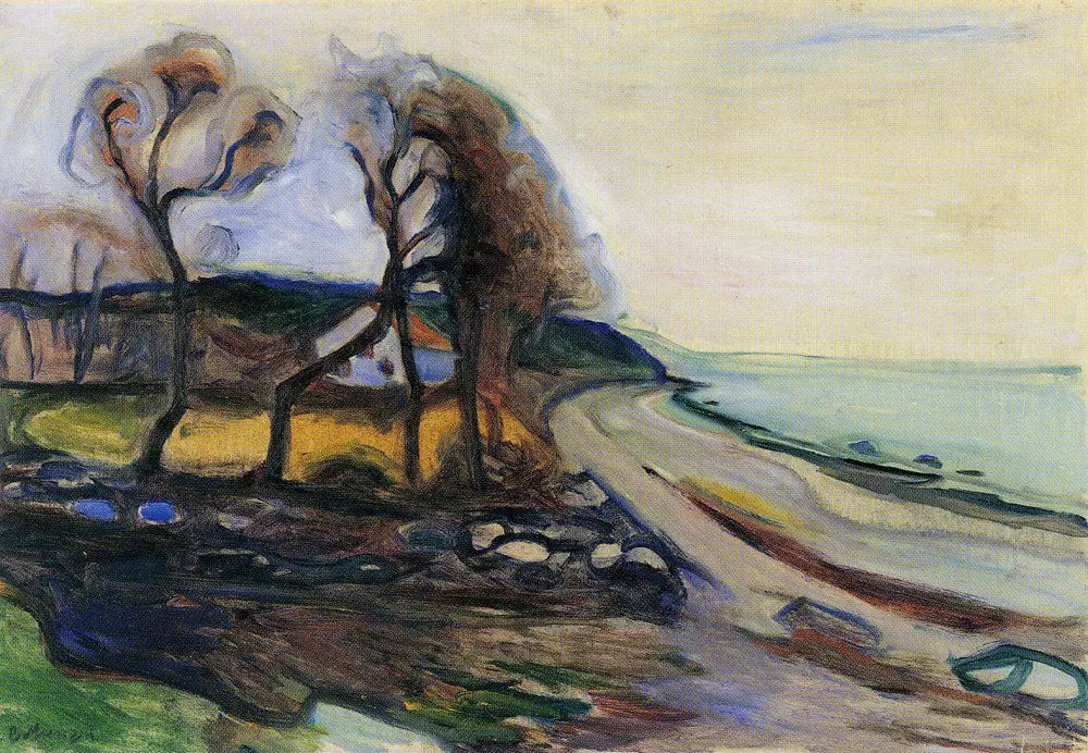 Paysage de plage - Edvard Munch image 1 reproduction de peinture à l’huile