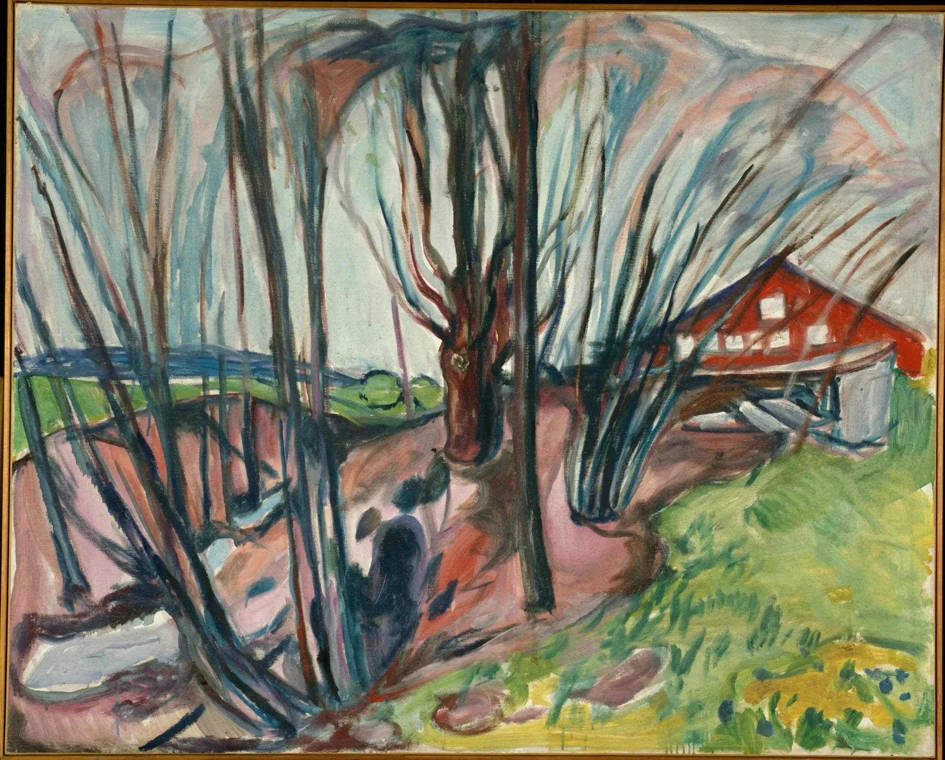 Paysage de printemps à la maison rouge - Edvard Munch image 1 tableau peint à l’huile sur toile