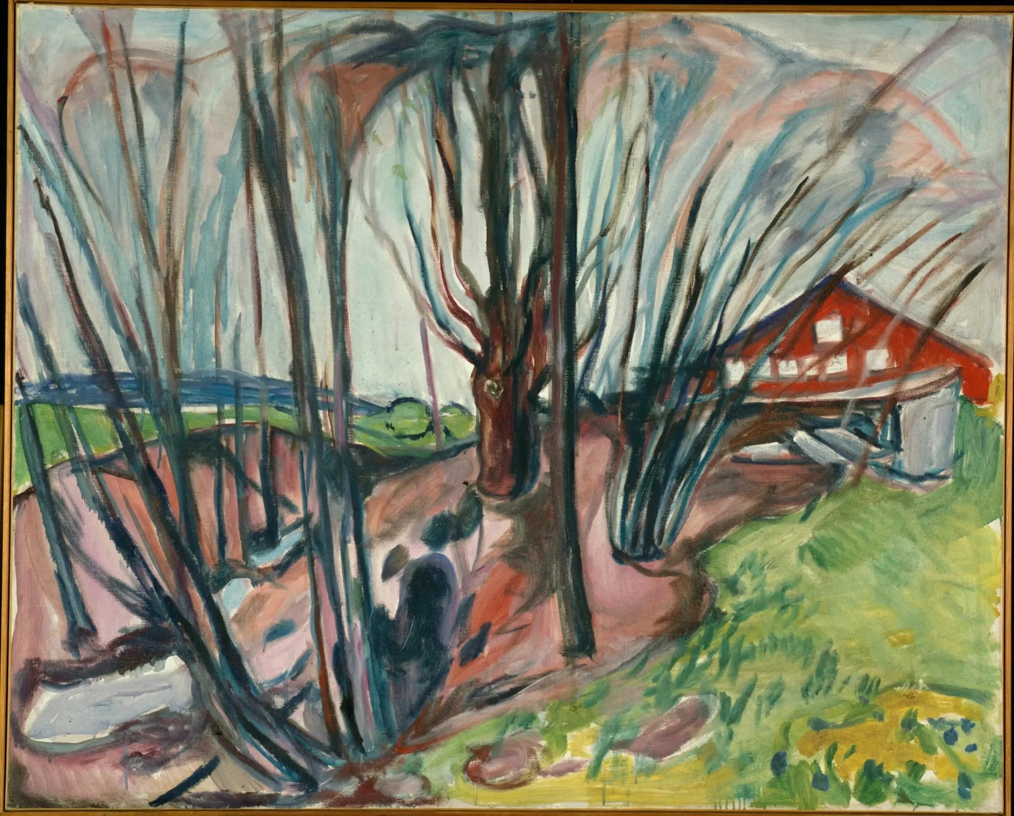 Paysage de printemps à la maison rouge - Edvard Munch image 1 tableau peint à l’huile sur toile