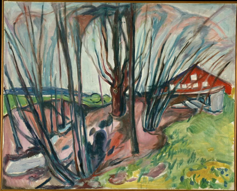 Paysage de printemps à la maison rouge - Edvard Munch