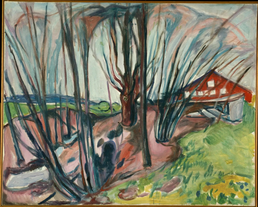 Paysage de printemps à la maison rouge - Edvard Munch
