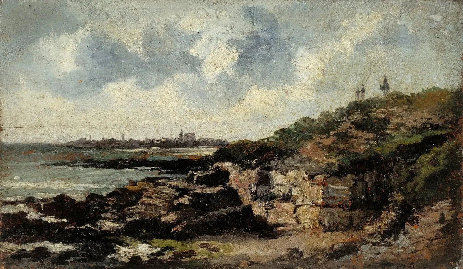 Paysage de rivage, Le Havre - Eugène Boudin image 1 copie peinte à la main à l’huile