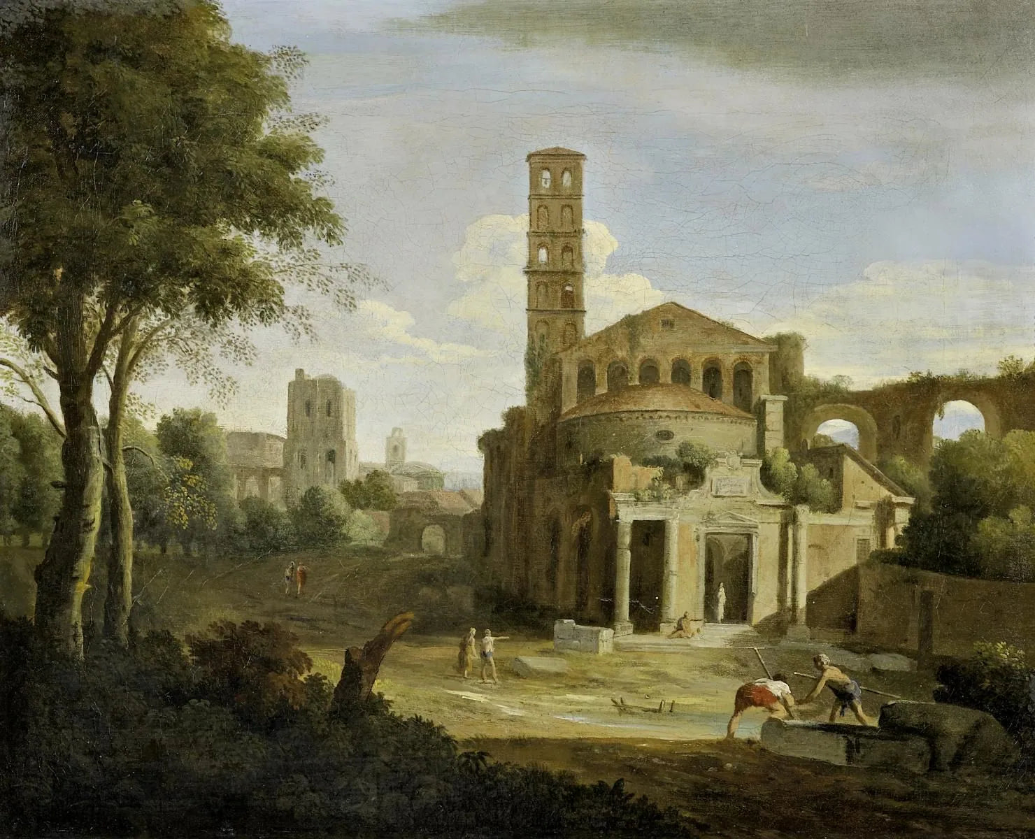 Paysage de ruines italiennes - Sebastiano Ricci image 1 reproduction artisanale de tableau